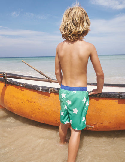 Swim Shorts-Sapling Green Star-1