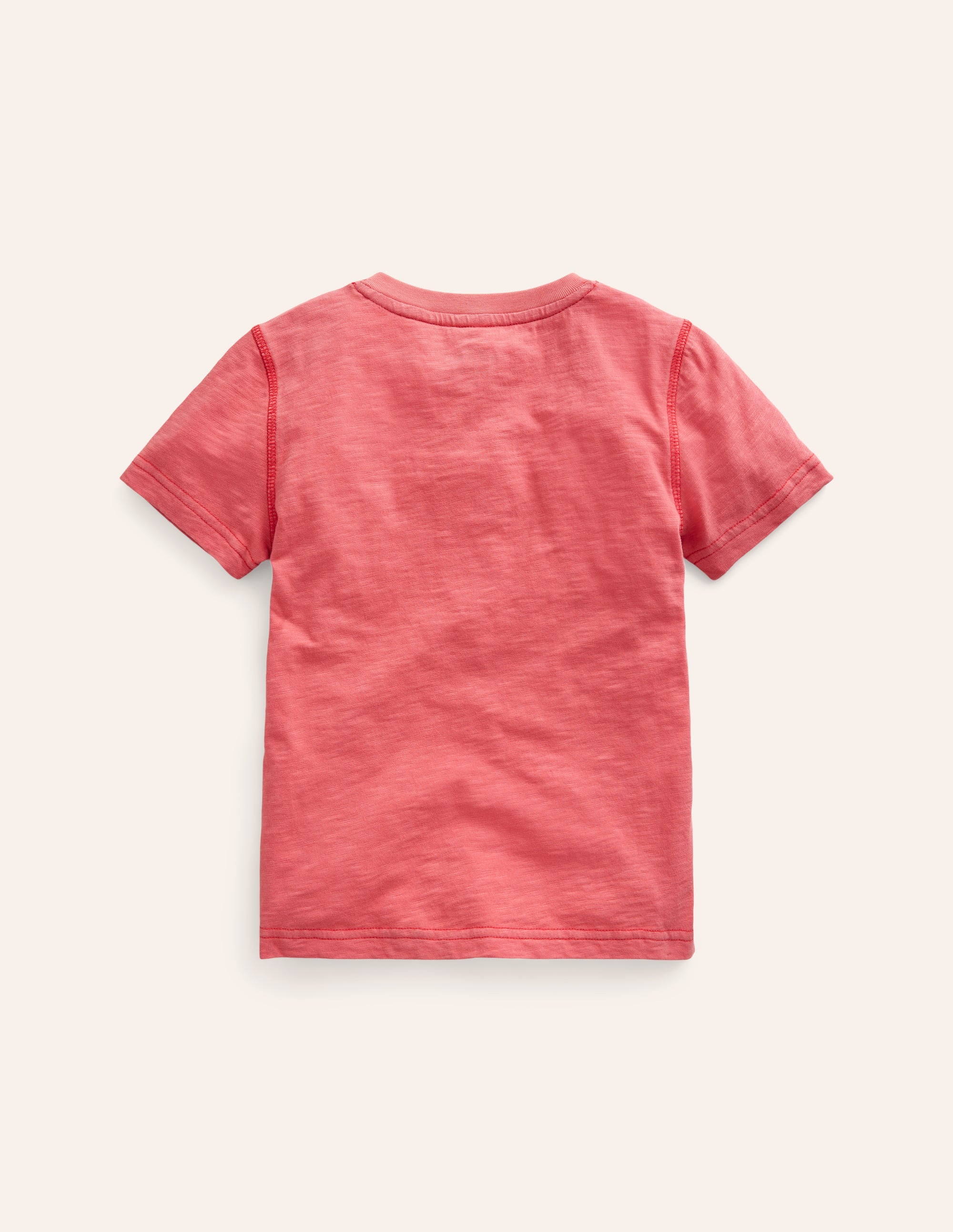 Henley T-Shirt aus gewaschener Baumwolle-Marmeladenrot - Image 2