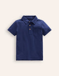 Flammgarn-Polohemd-Schuluniform-Marineblau