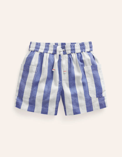 Shorts mit Taschen-Saphirblau/ Naturweiß Streifen-2