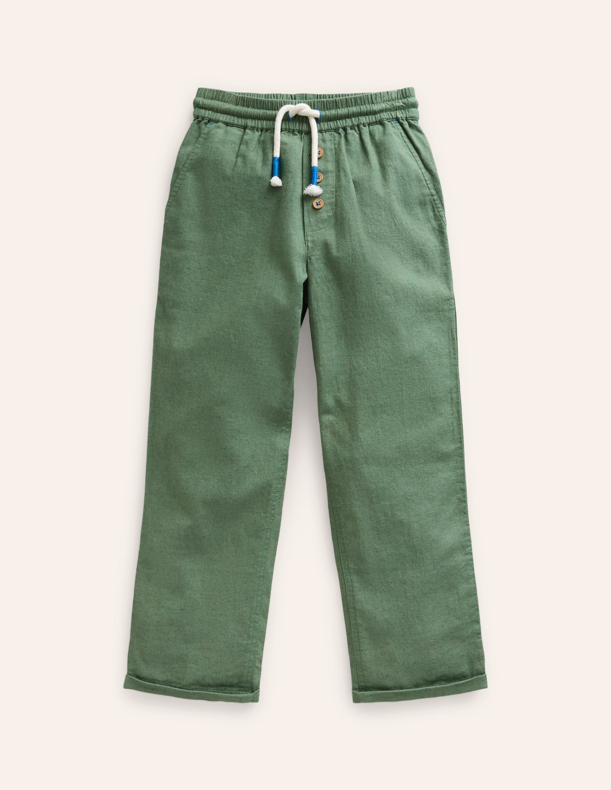 Pantalon d'été à enfiler-Vert romarin - Image 1