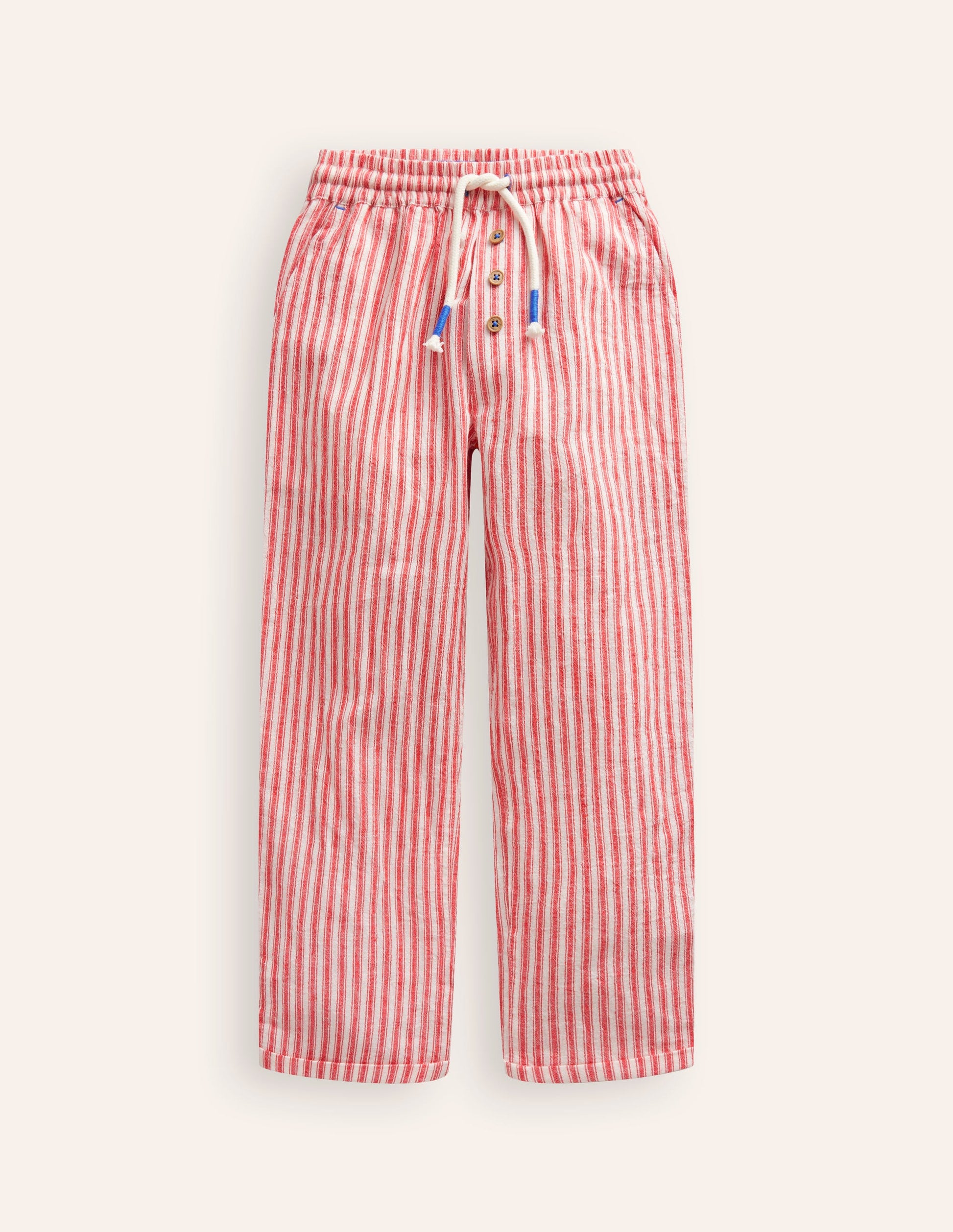 Sommerhose zum Hineinschlüpfen-Erdbeerkuchenrot Drillich-1