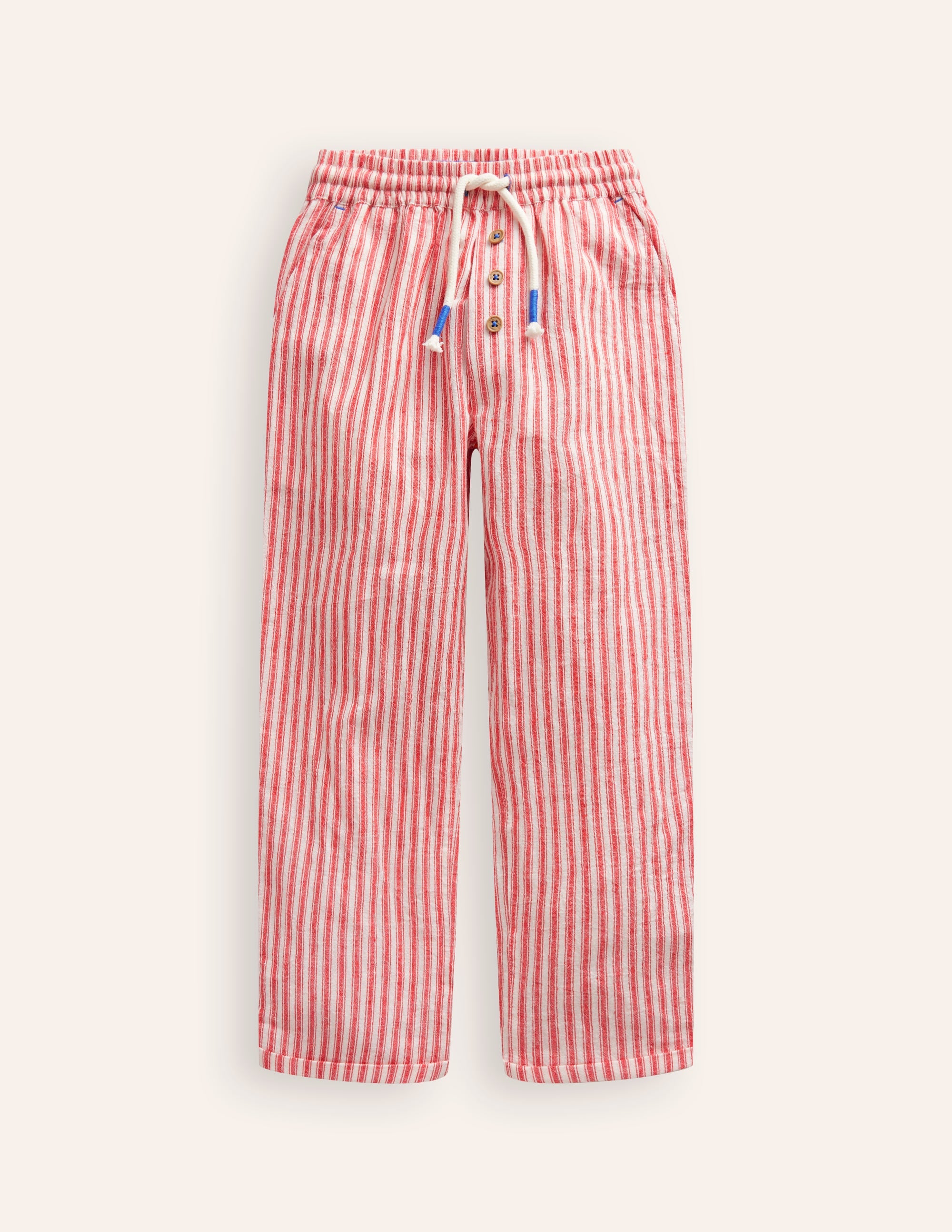 Sommerhose zum Hineinschlüpfen-Erdbeerkuchenrot Drillich - Image 1