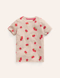 T-shirt à imprimé intégral-Tomates avoine chiné