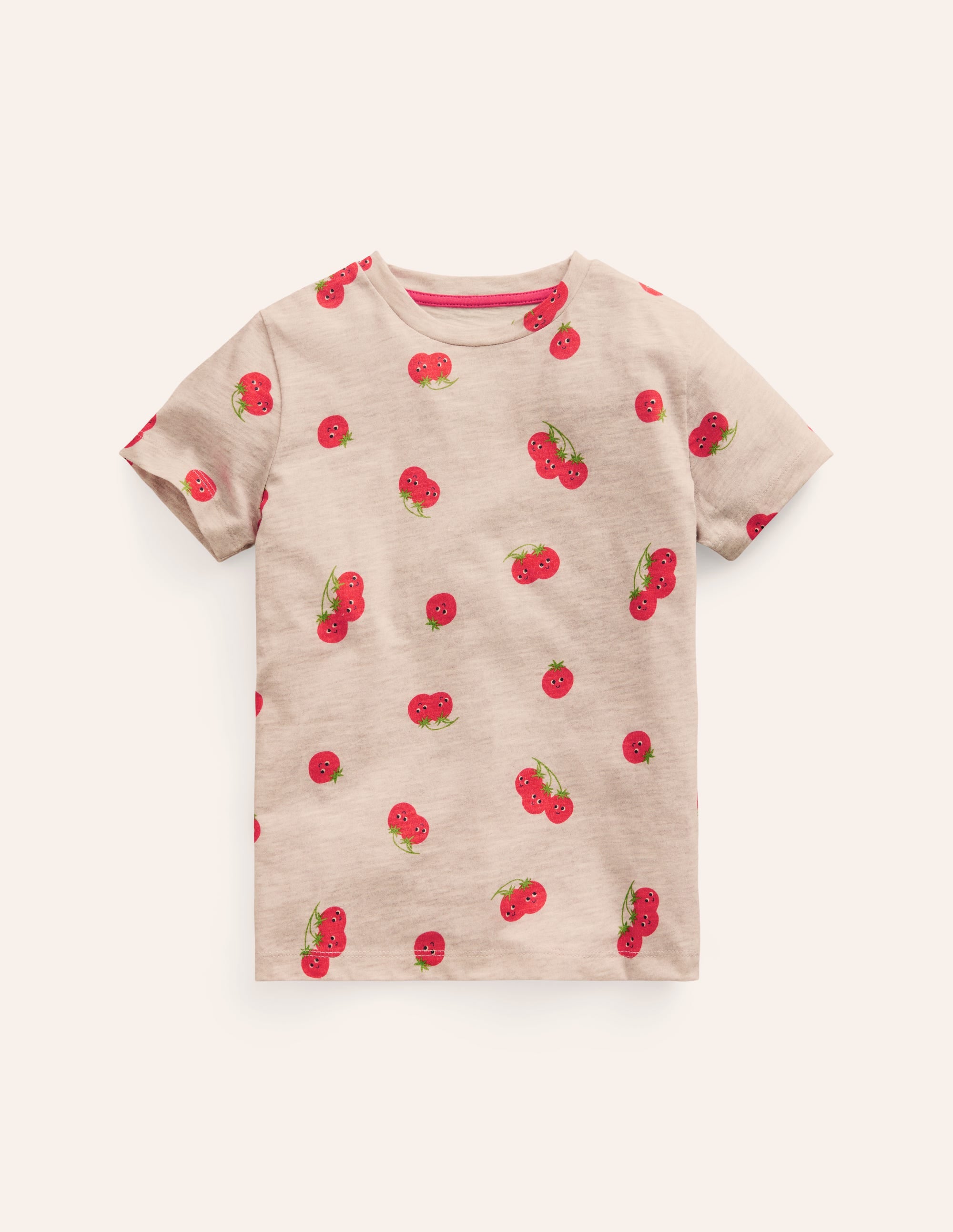 T-shirt à imprimé intégral-Tomates avoine chiné - Image 1