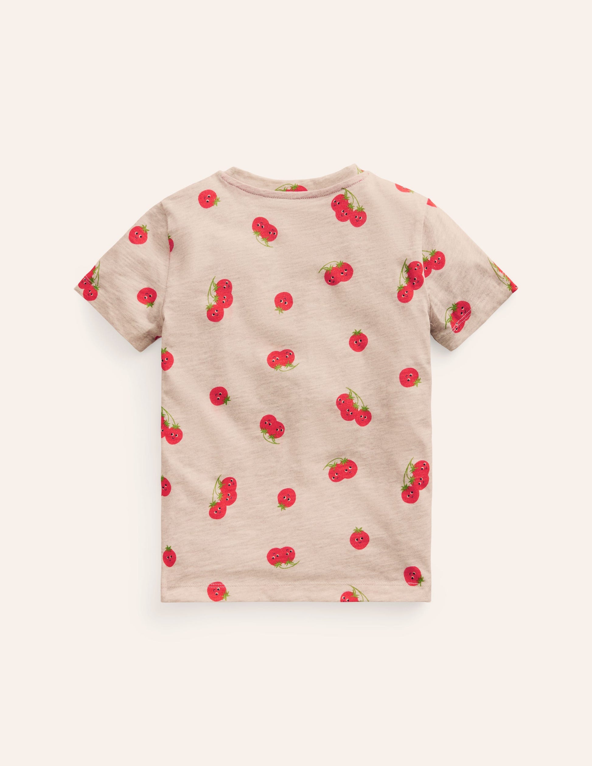 T-shirt à imprimé intégral-Tomates avoine chiné-2