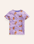 T-shirt à imprimé intégral-Lynx parme