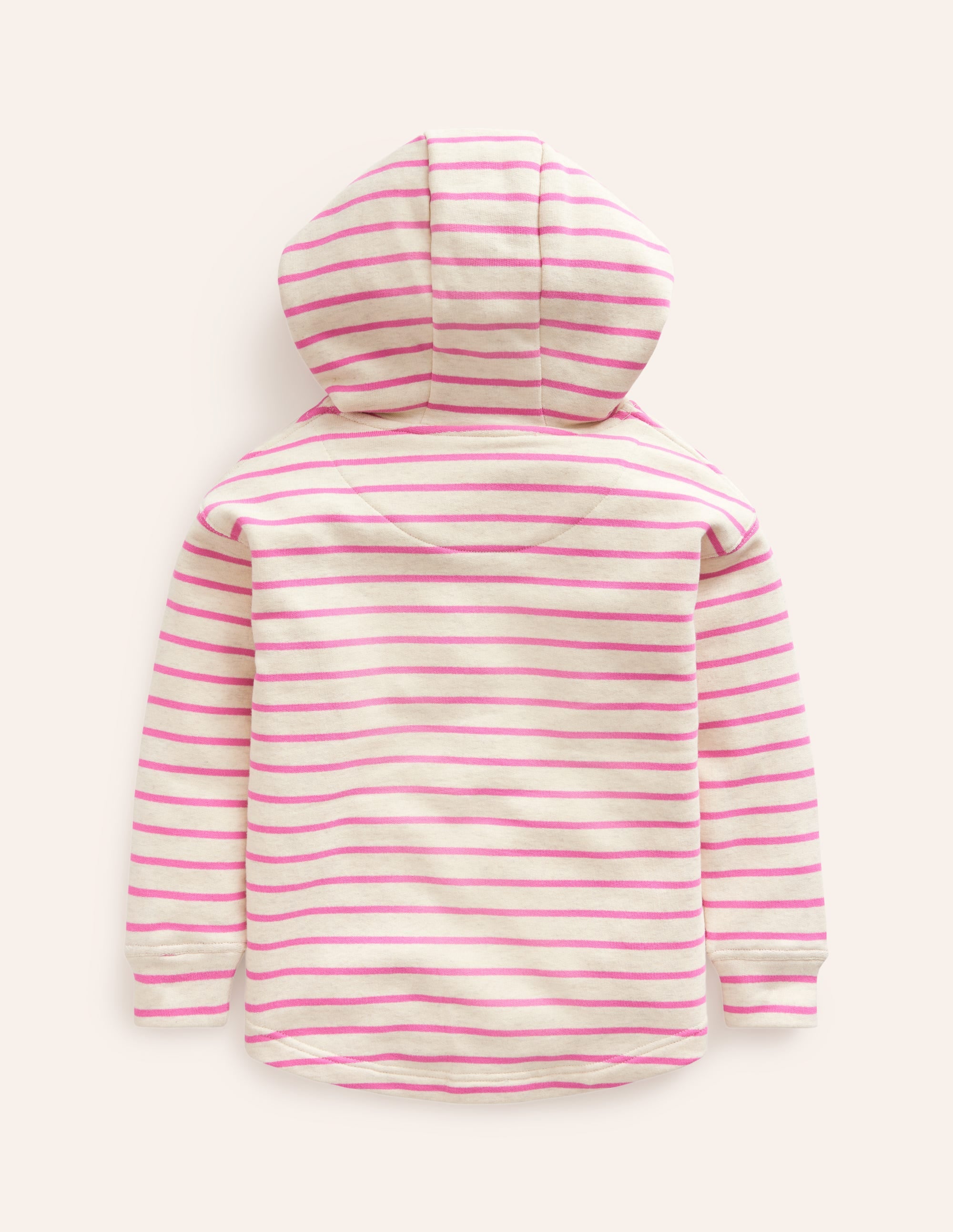 Lockerer Kapuzenpullover-Haferbeige Meliert/Pink - Image 2