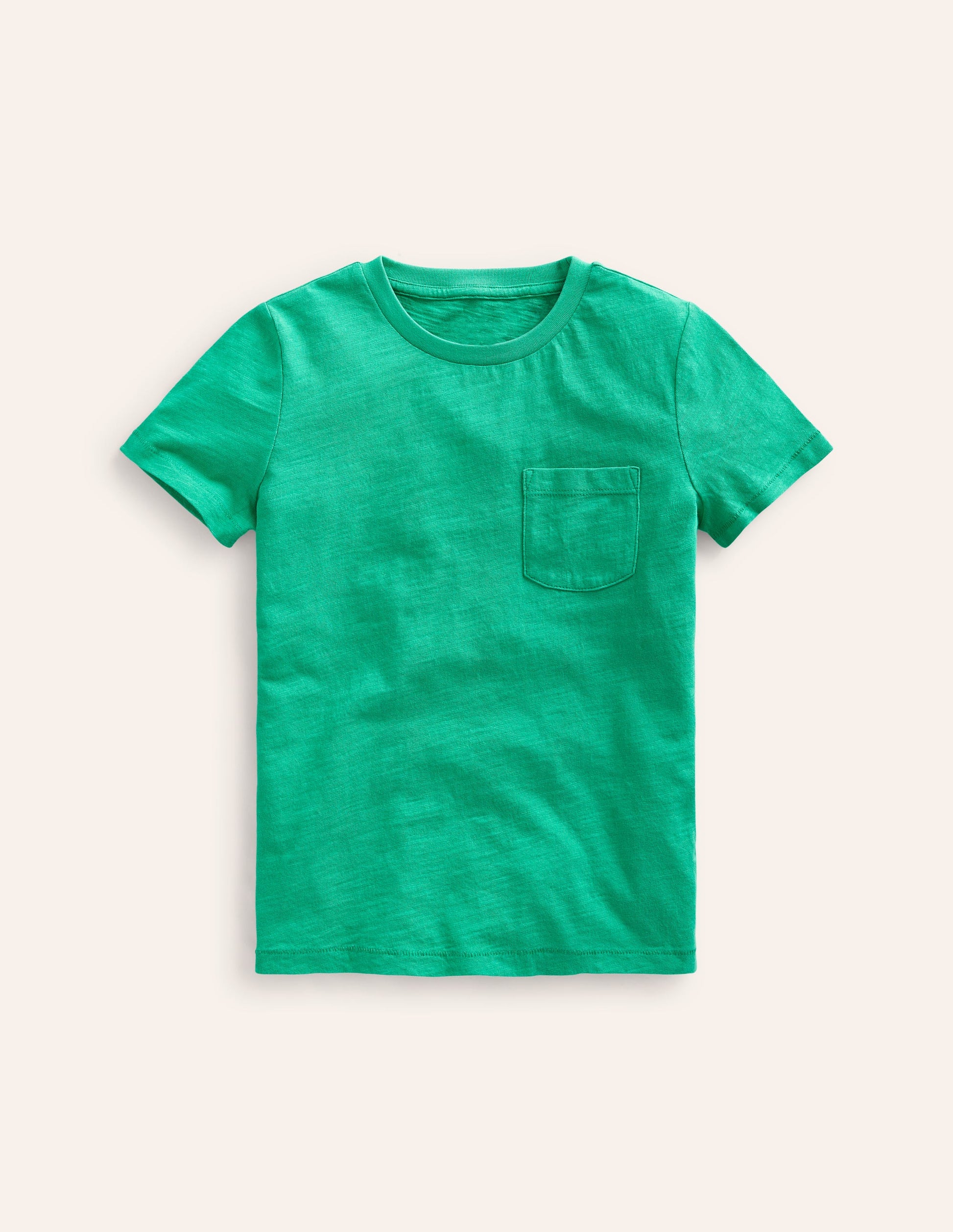 T-shirt délavé en tissu flammé-Vert jade-1