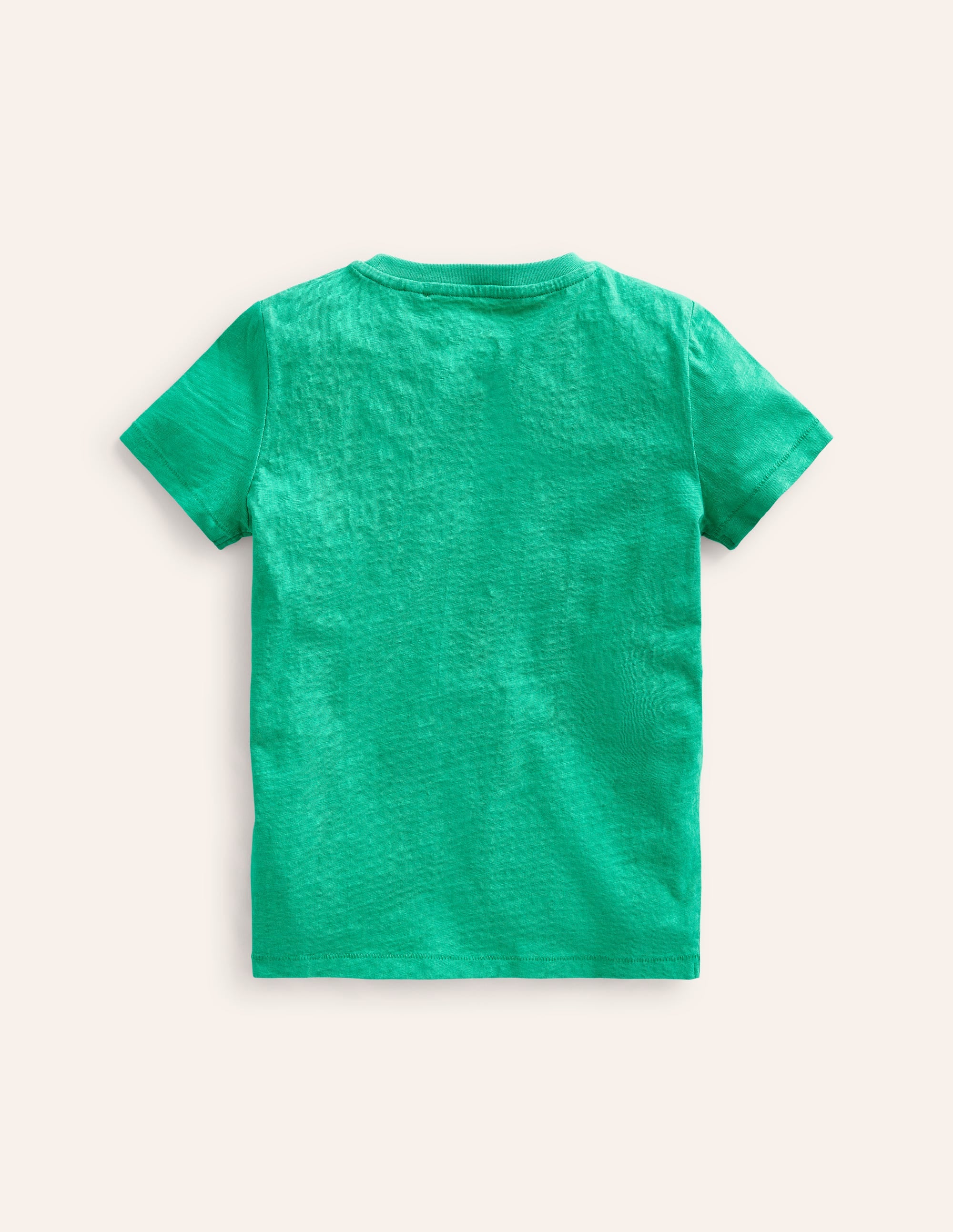 T-shirt délavé en tissu flammé-Vert jade - Image 2