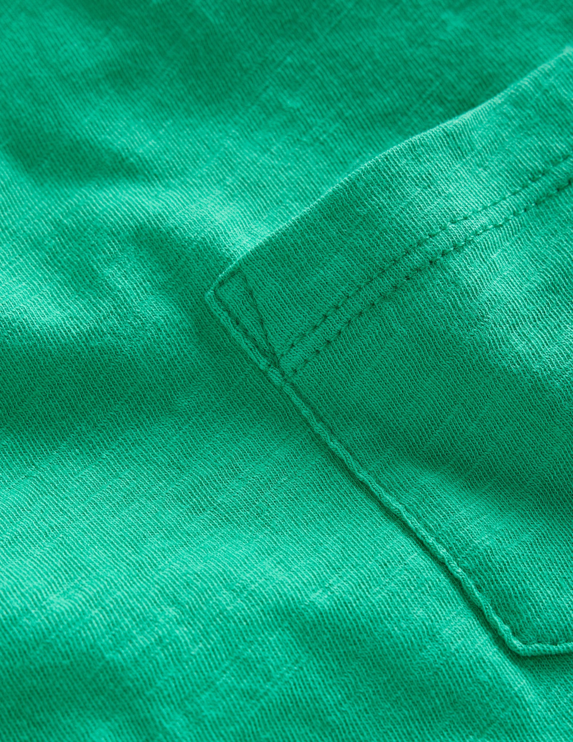 T-shirt délavé en tissu flammé-Vert jade - Image 3