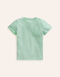 T-shirt délavé en tissu flammé-Vert aloha