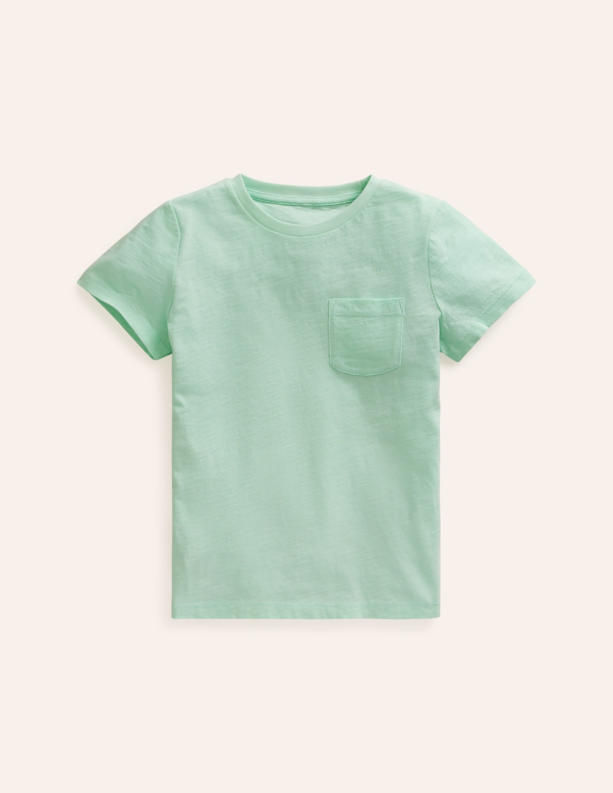 T-shirt délavé en tissu flammé-Vert aloha - Image 1