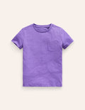 T-shirt délavé en tissu flammé-Violet crocus