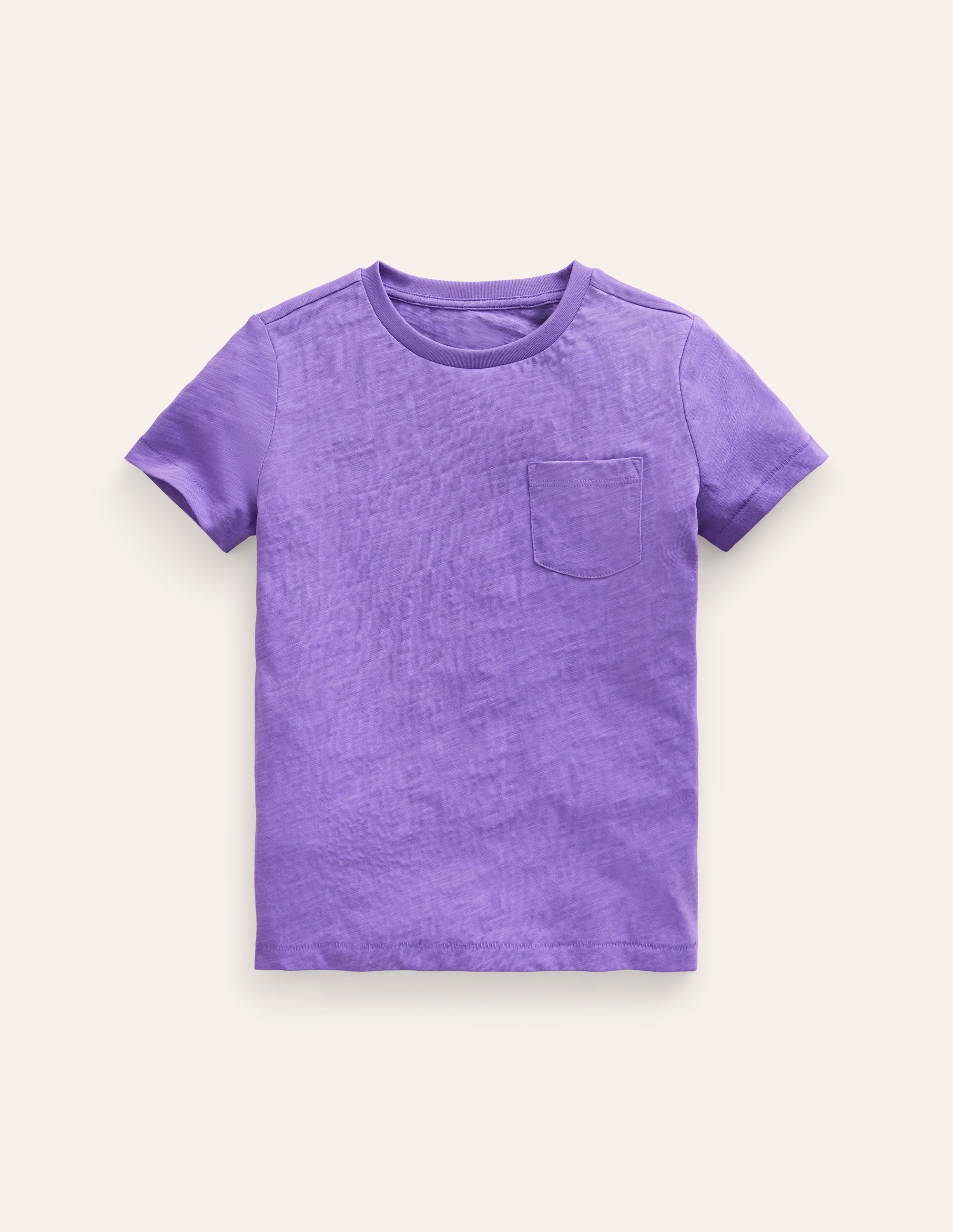 T-shirt délavé en tissu flammé-Violet crocus - Image 1