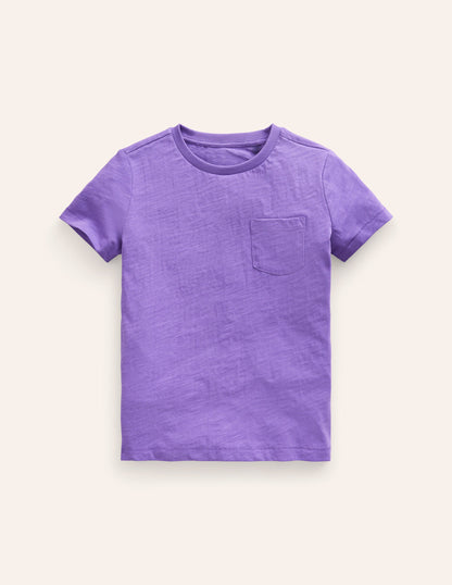 T-shirt délavé en tissu flammé-Violet crocus-1