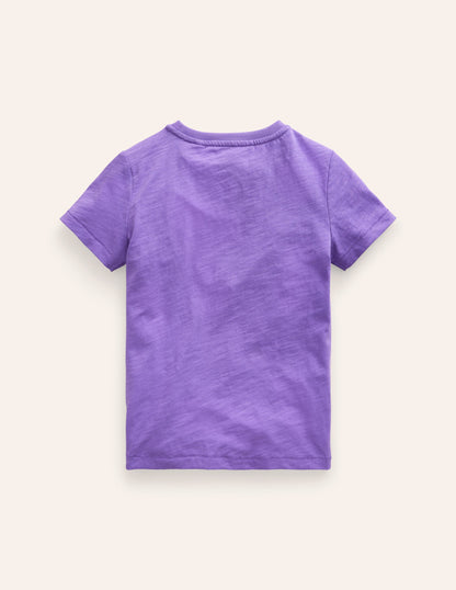 T-shirt délavé en tissu flammé-Violet crocus-2