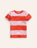 Vorgewaschenes Flammgarn-T-Shirt-Feuerwerk/Formica-Pink