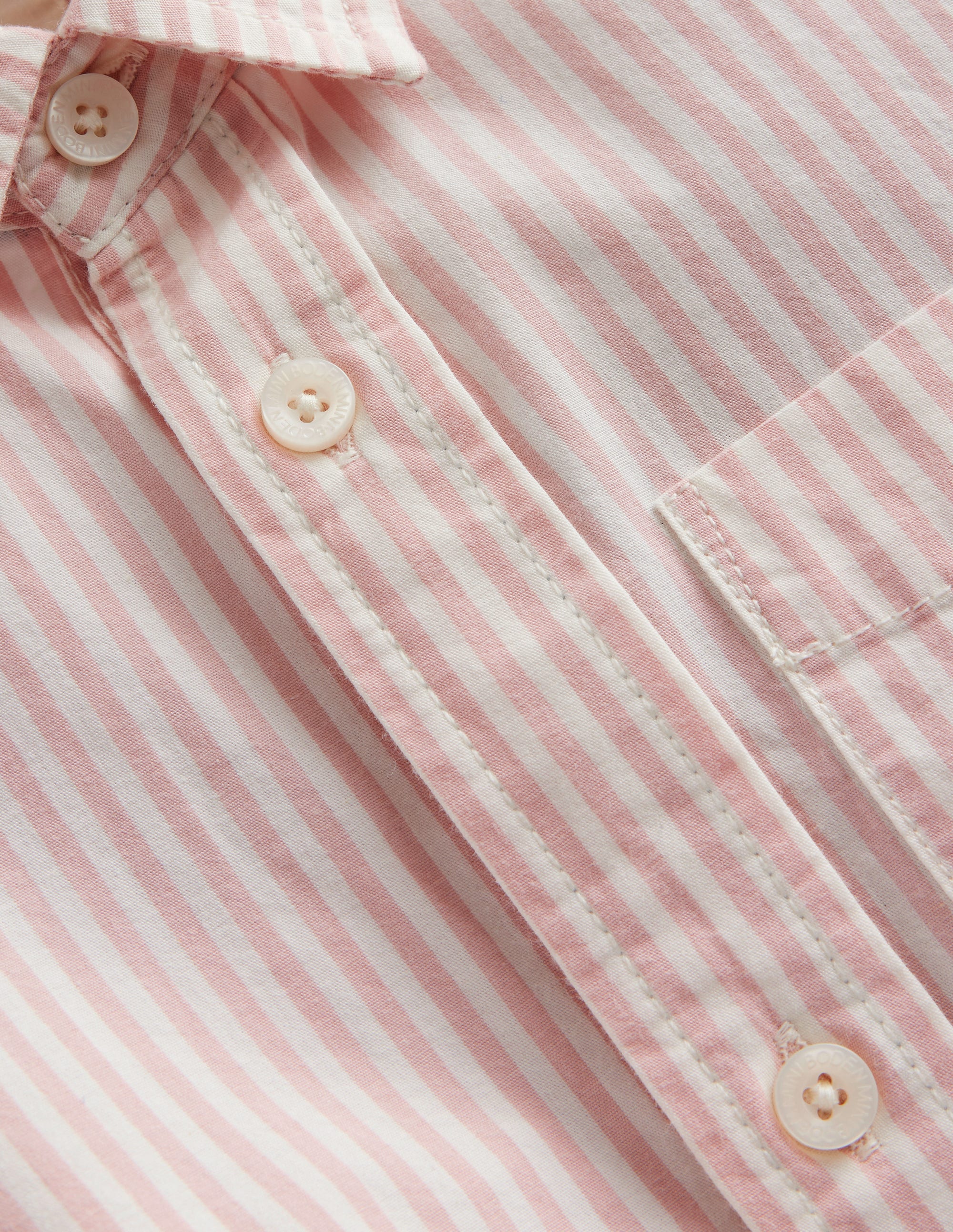 Chemise en coton-Rayé rose français/ivoire - Image 3
