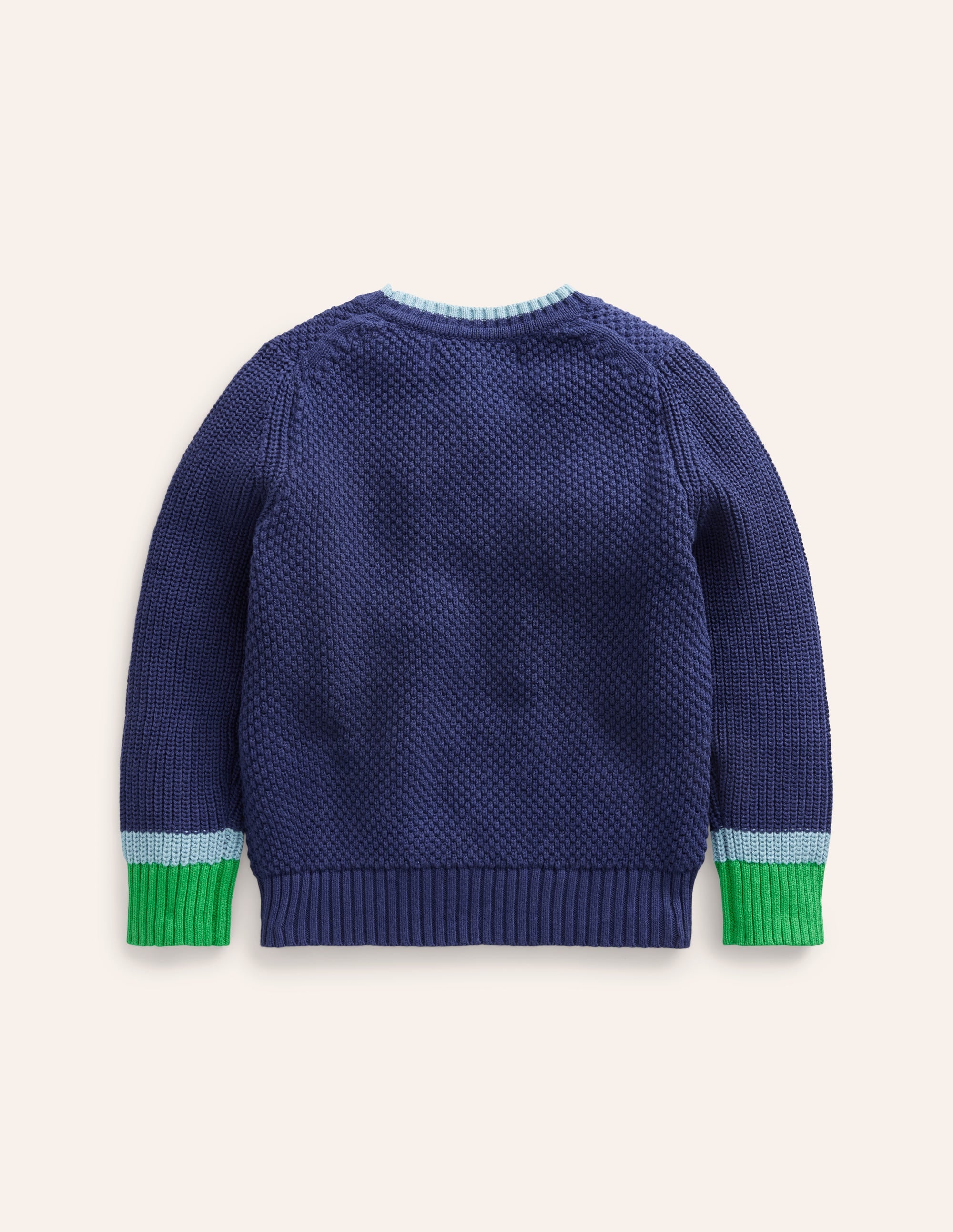 Grob gestrickter Baumwollpullover-Schuluniform-Marineblau - Image 2