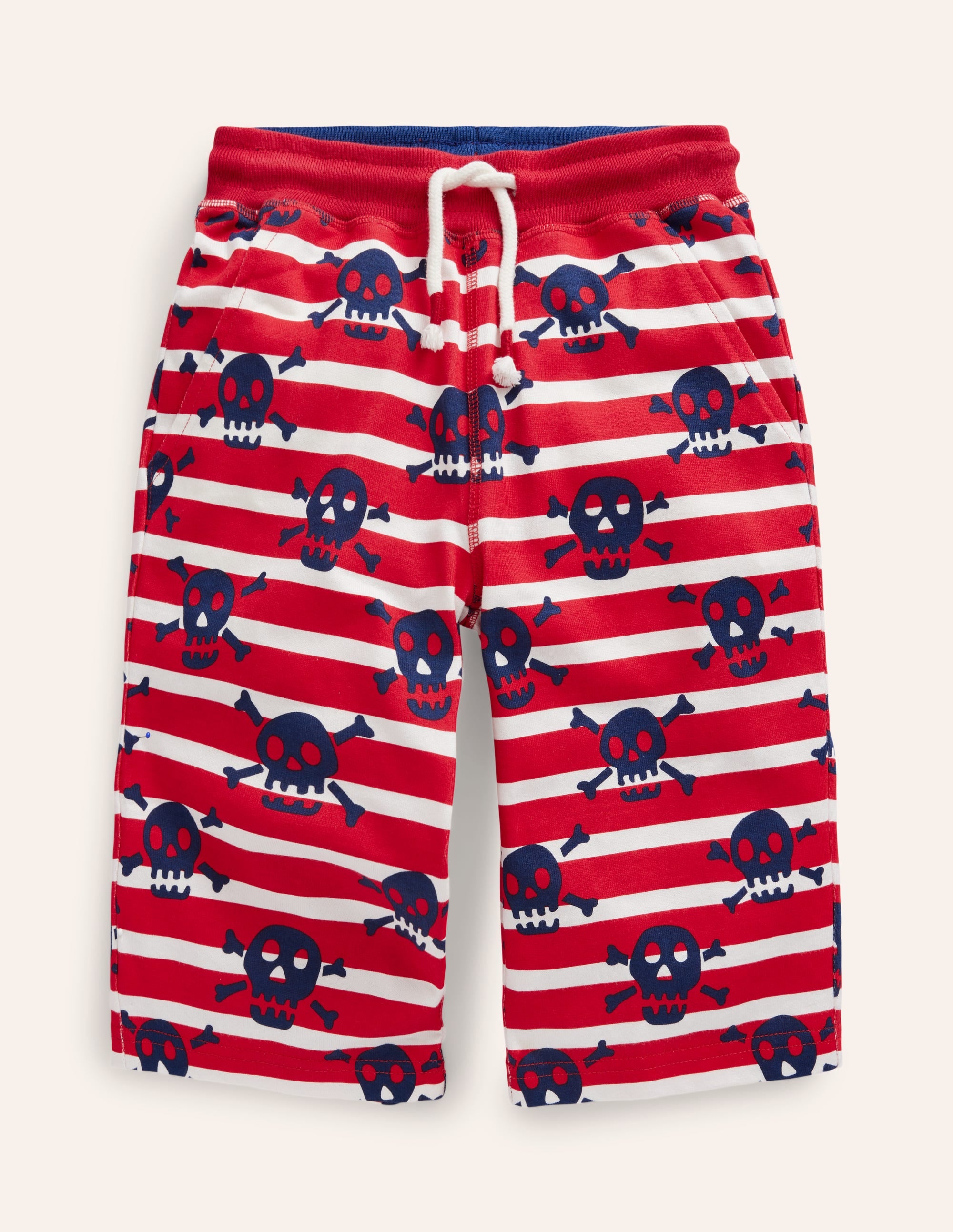 Short baggy en jersey-Crâne et os croisés - Image 1