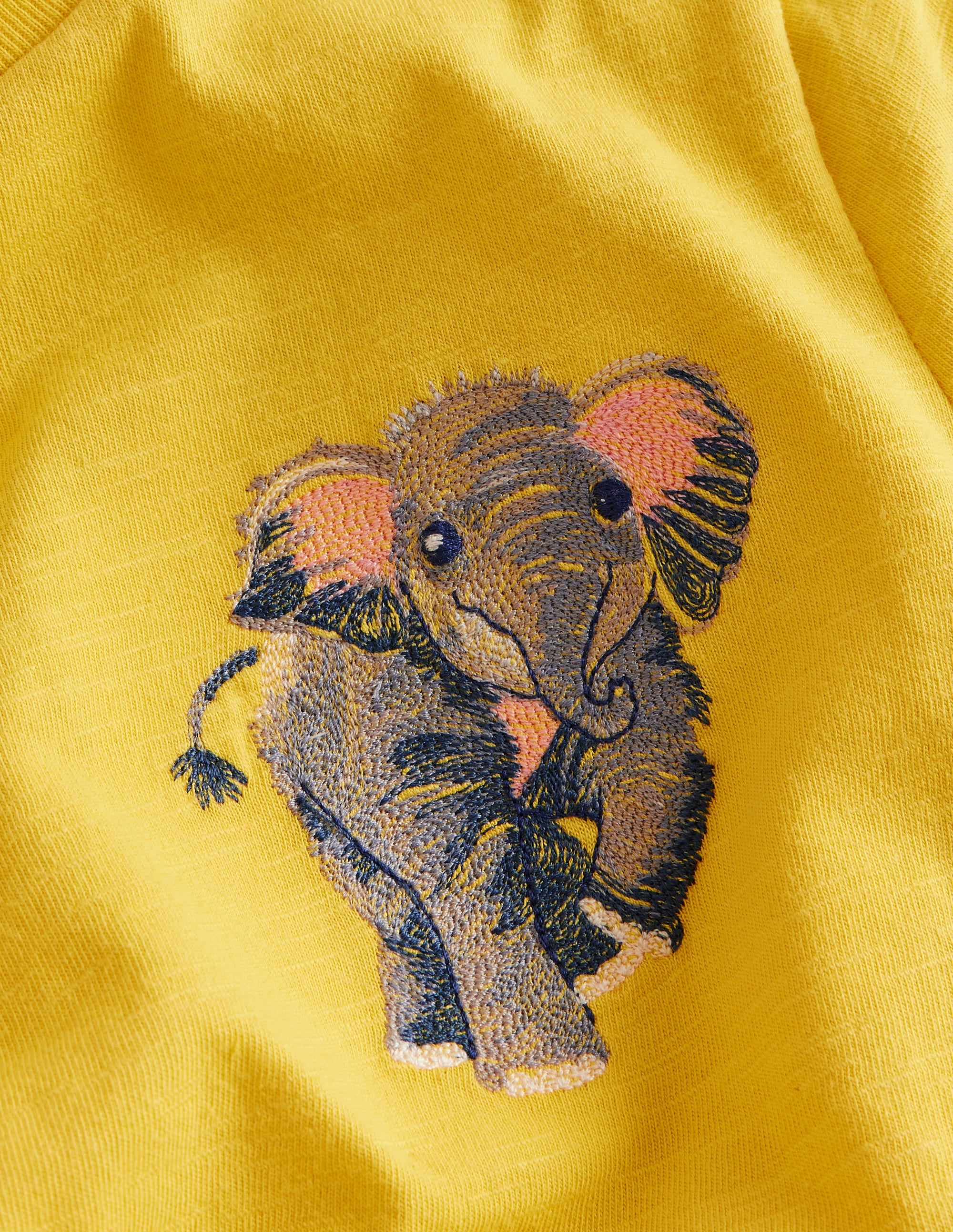 T-shirt à super surpiqûres avec logo-Éléphant jaune zeste - Image 3