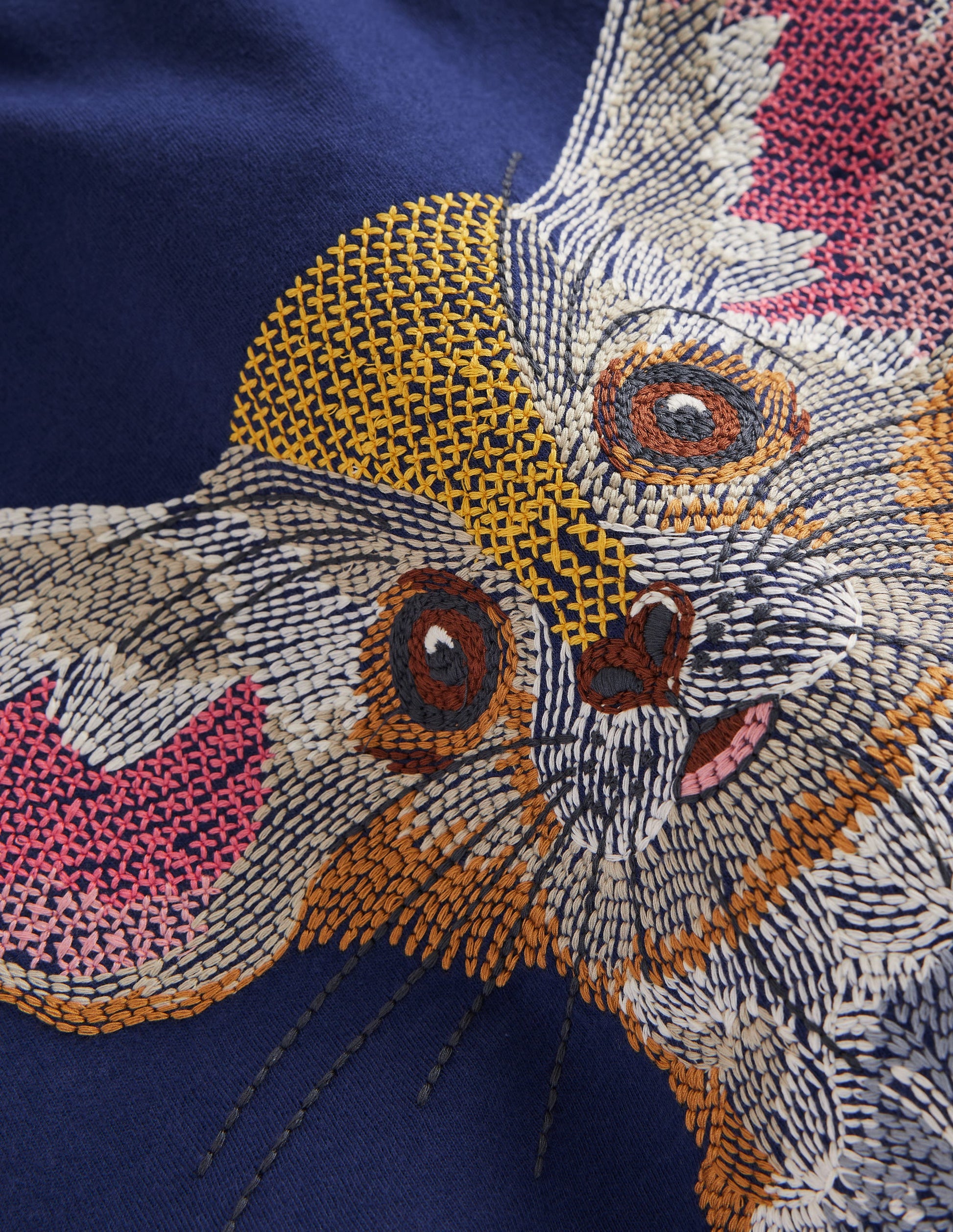 T-Shirt mit Tier-Superstitch-Schuluniform-Marineblau Wüstenfuchs-3
