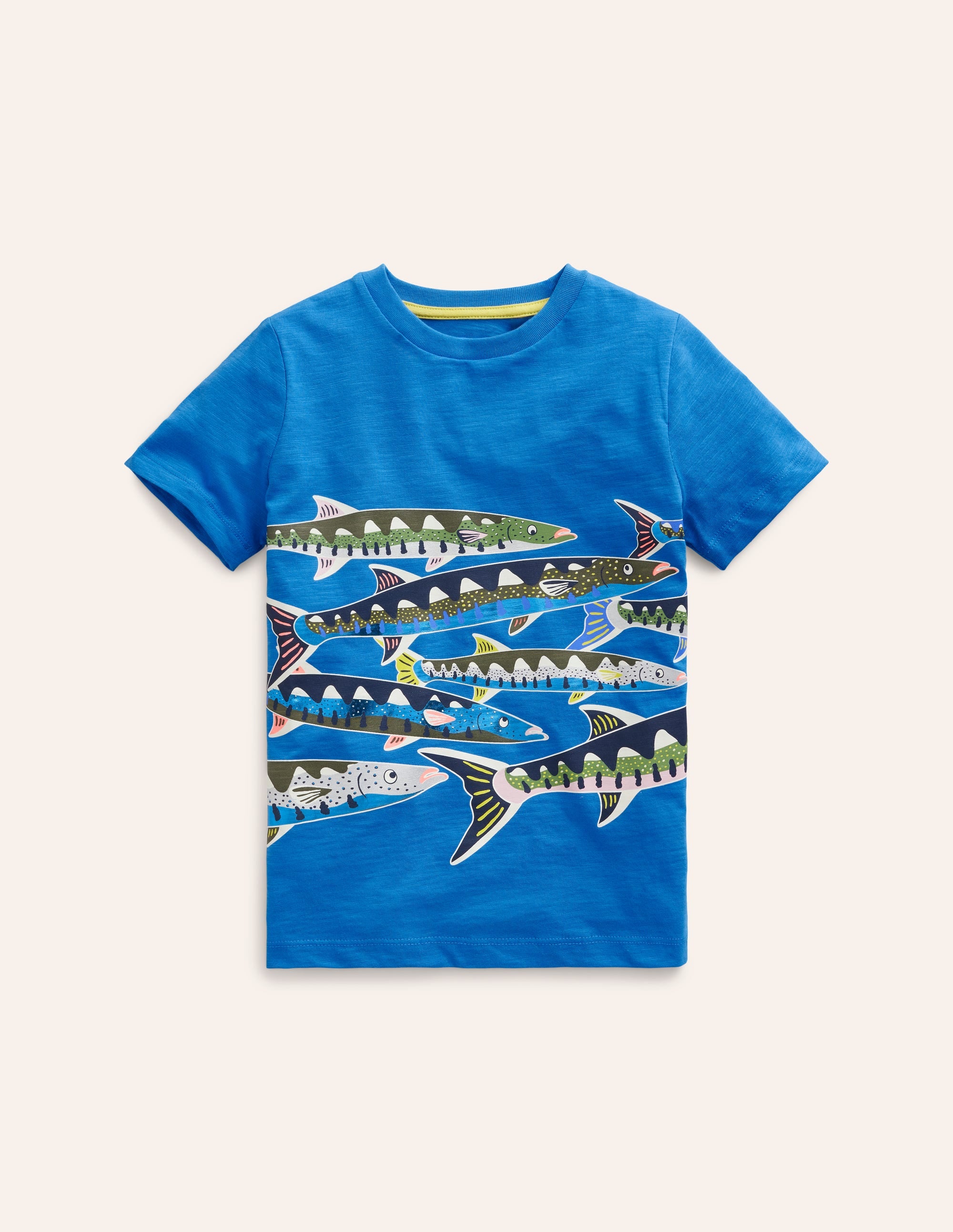 T-Shirt mit Glow-Folie-Griechisch Blau Fische - Image 1
