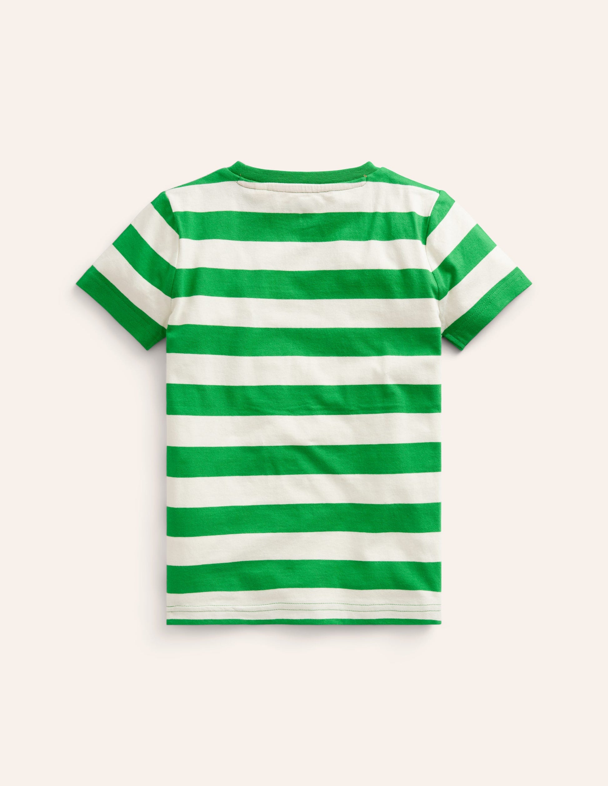 T-Shirt mit großer Logo-Applikation-Stangenbohnen-Grün/ Naturweiß Luchs-2