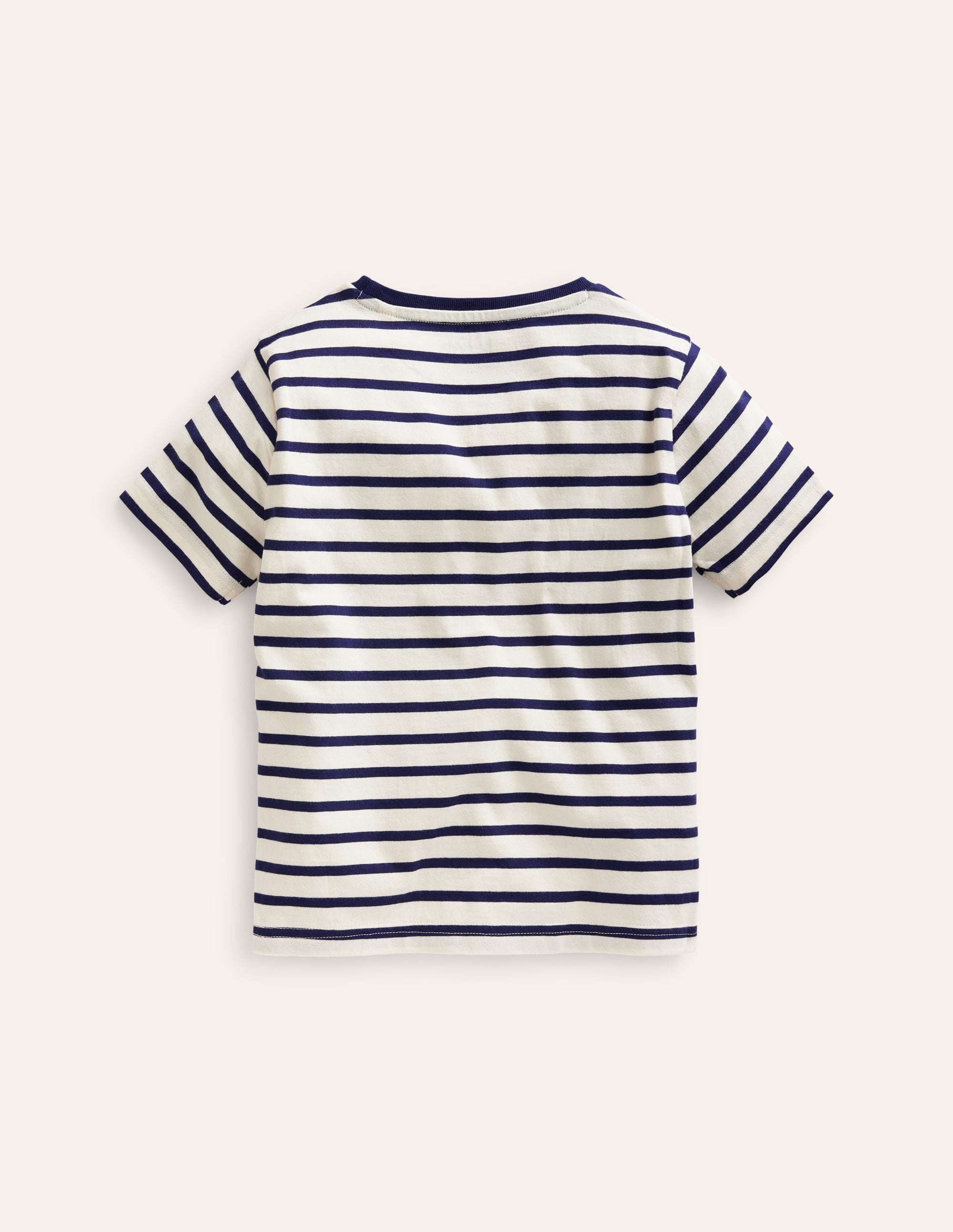 T-Shirt mit großer Logo-Applikation-Schuluniform-Marineblau/Naturweiß Giraffe - Image 2