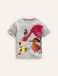 Lustiges Tier-T-Shirt-Silber meliert Dschungel Vögel
