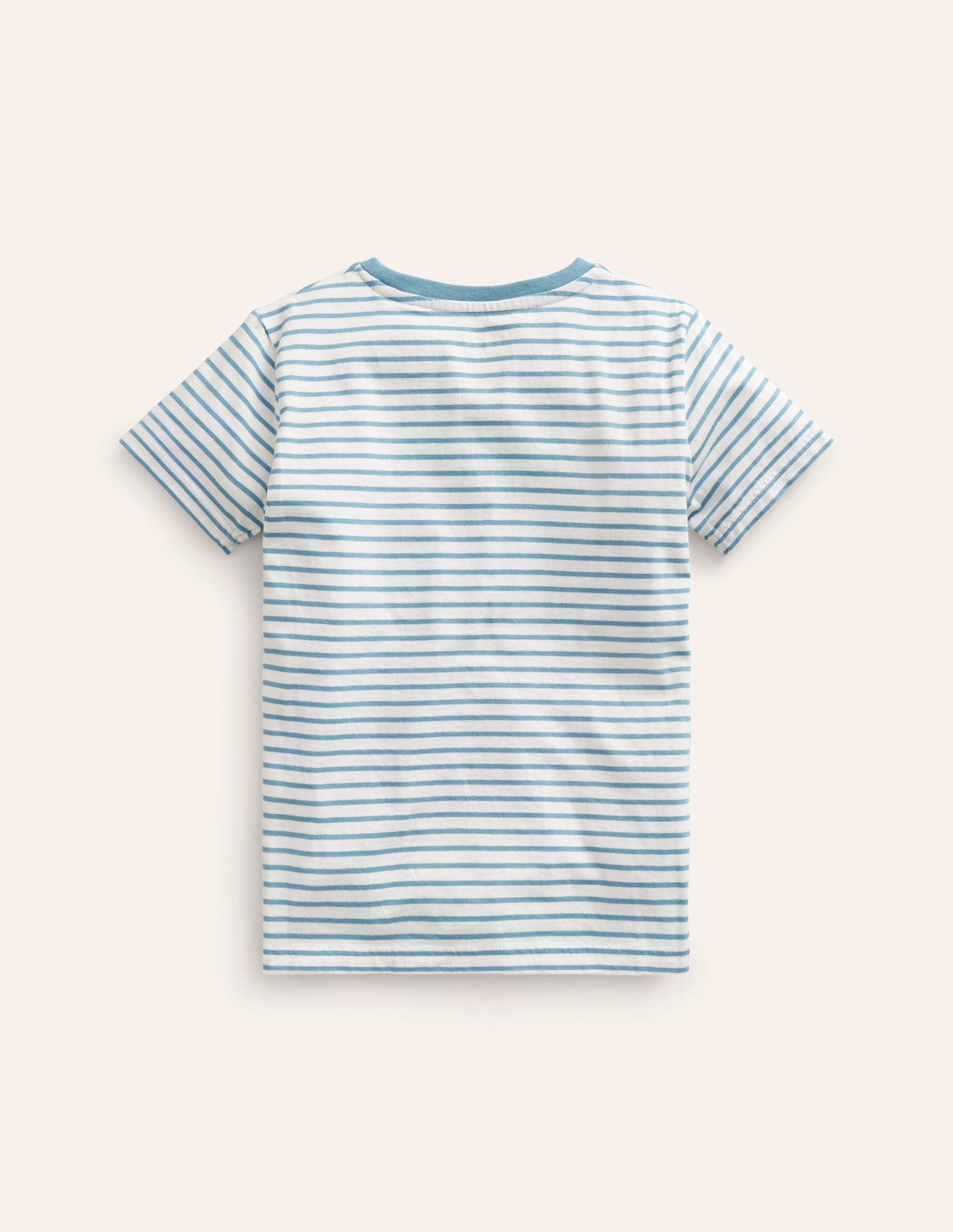 T-shirt graphique brodé-Fusée bleu saphir/ivoire