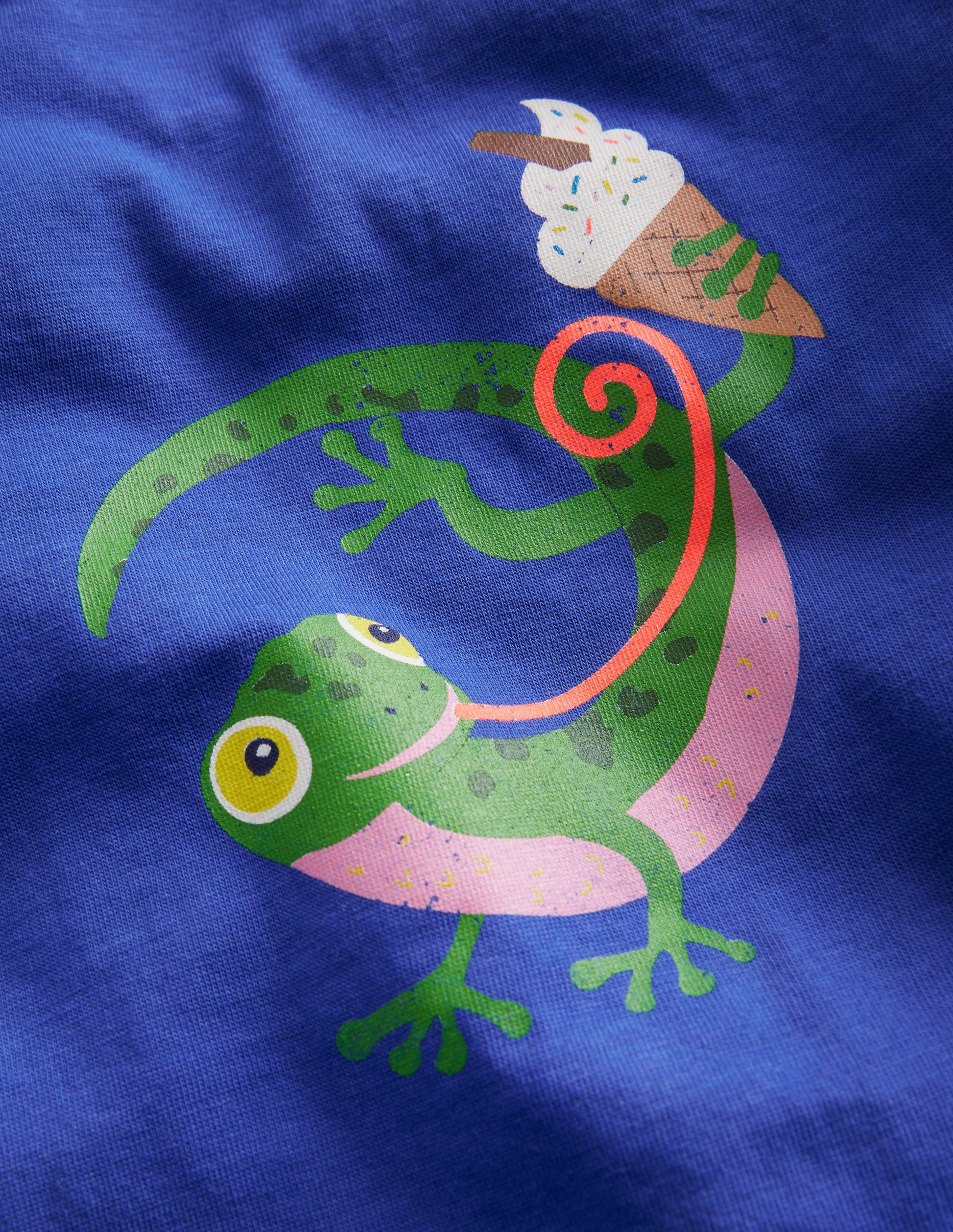 T-Shirt mit Logo auf der Brust-Bläulich Gecko-3