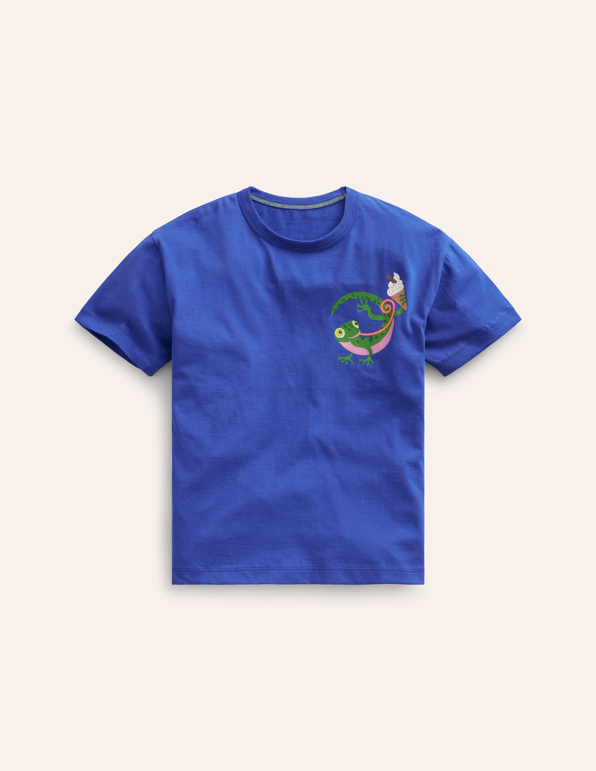 T-Shirt mit Logo auf der Brust-Bläulich Gecko-1
