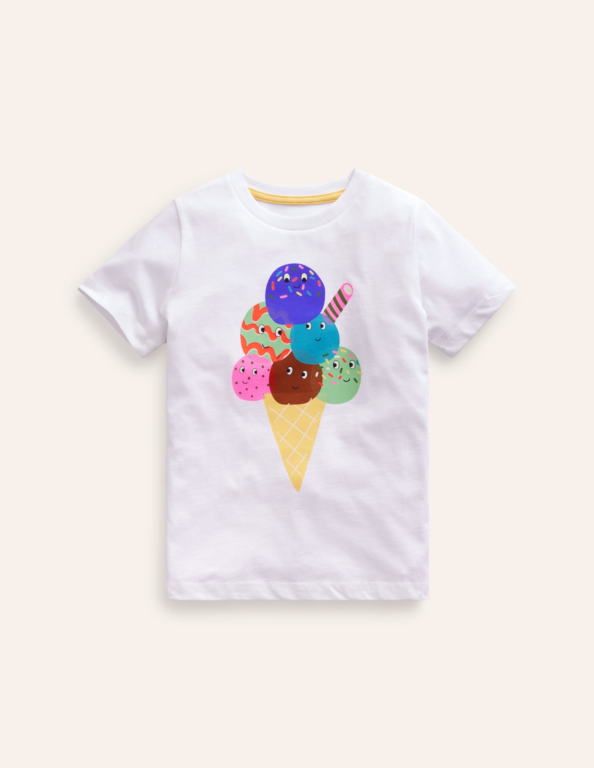 Eiscreme-T-Shirt-Weiß Eiscreme - Image 1