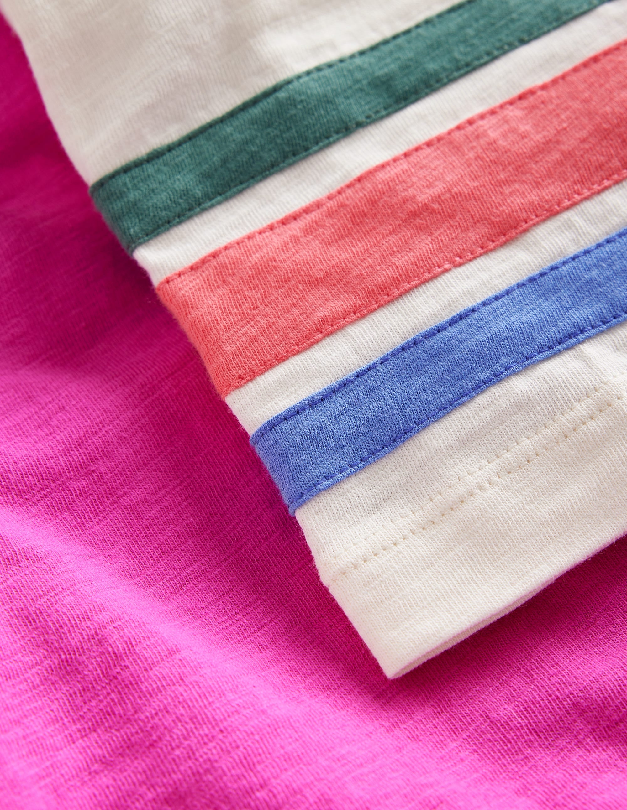 Short Sleeve Raglan T-shirt-Penelope Pink/ Rainbow Stripe - Image 3