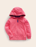 Garment Dye Zip-Through Hoodie-Rose Pink