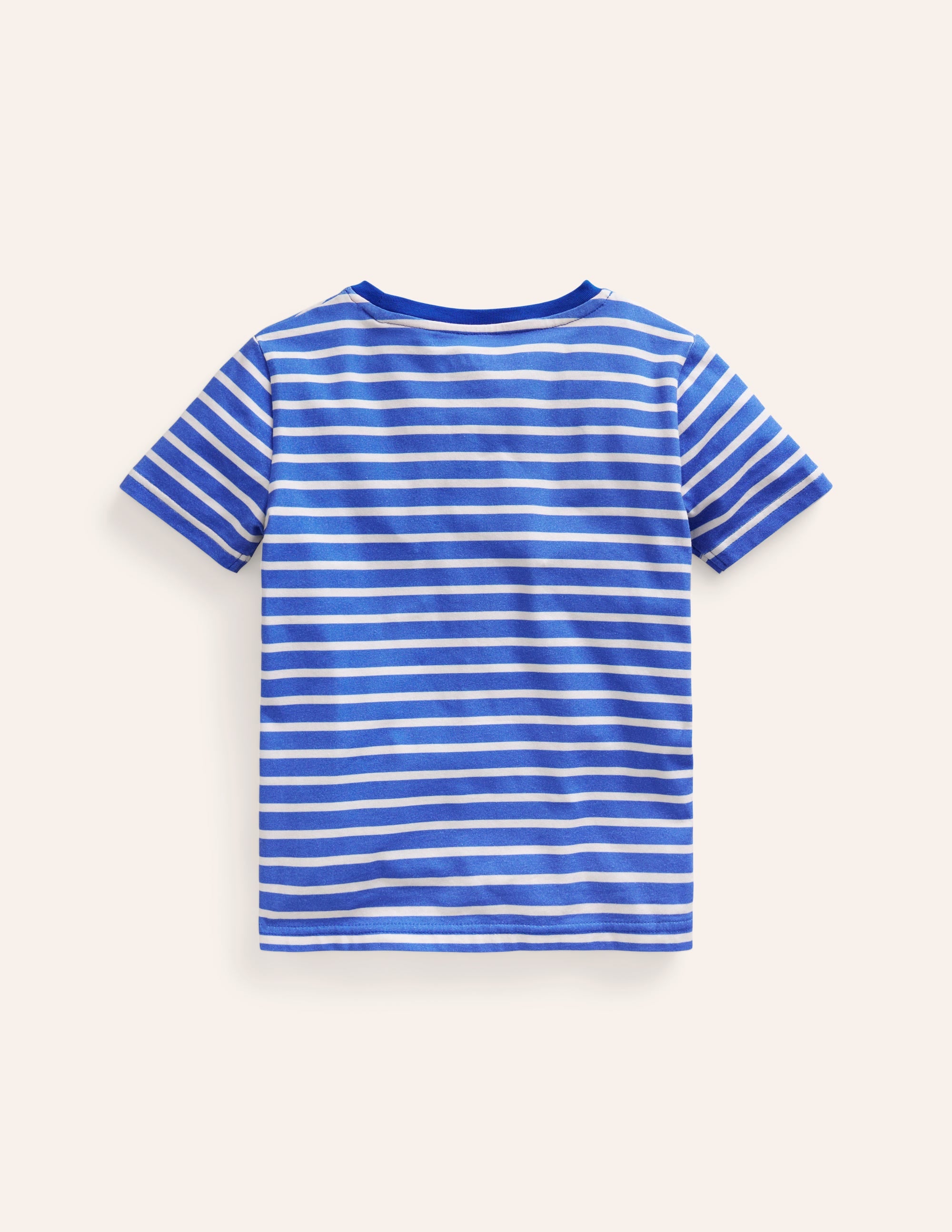Texturiertes T-Shirt mit Applikationen-Tiefblau/Naturweiß Hühner - Image 2