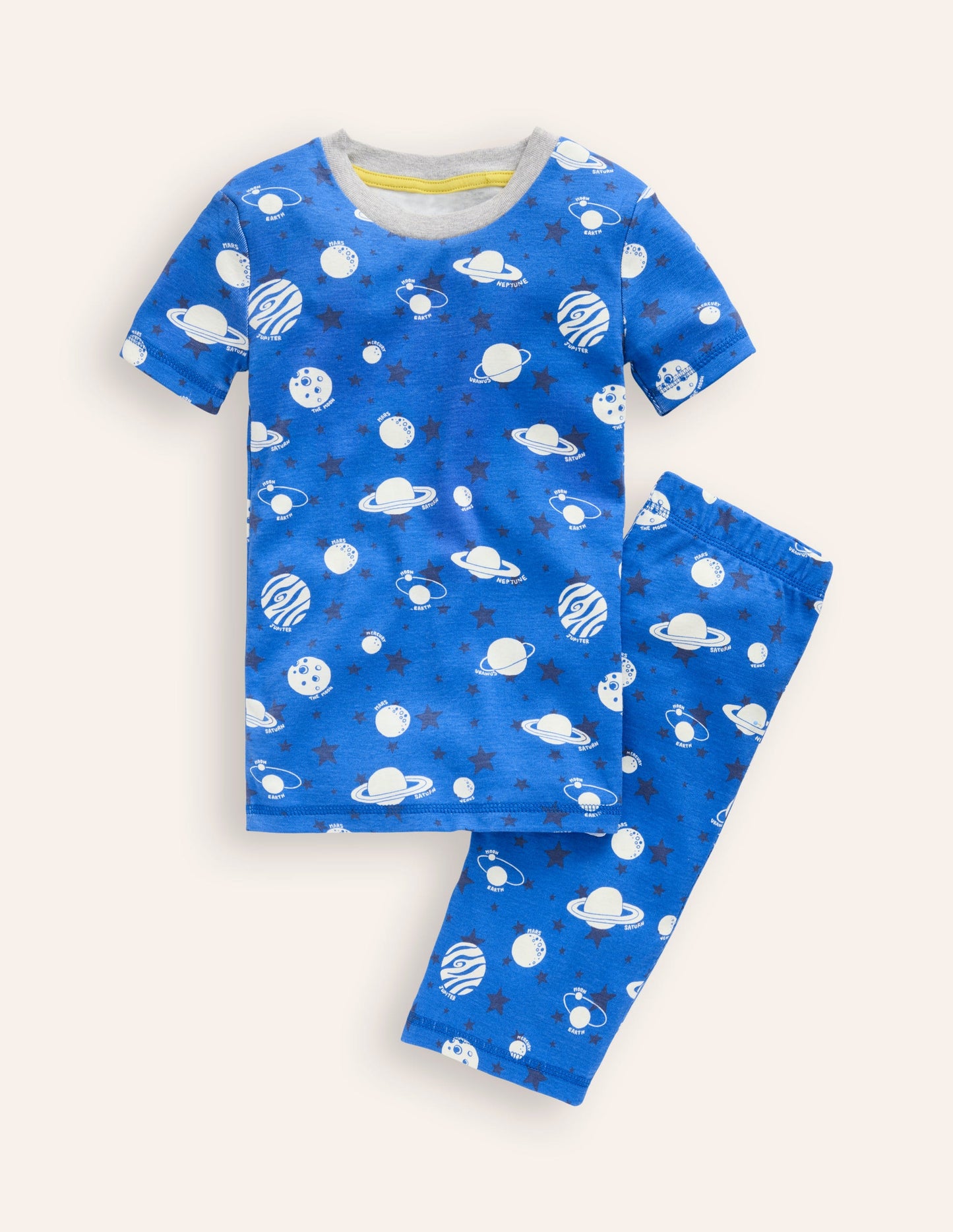 Snug Short John Glow Pyjamas-Greek Blue Space