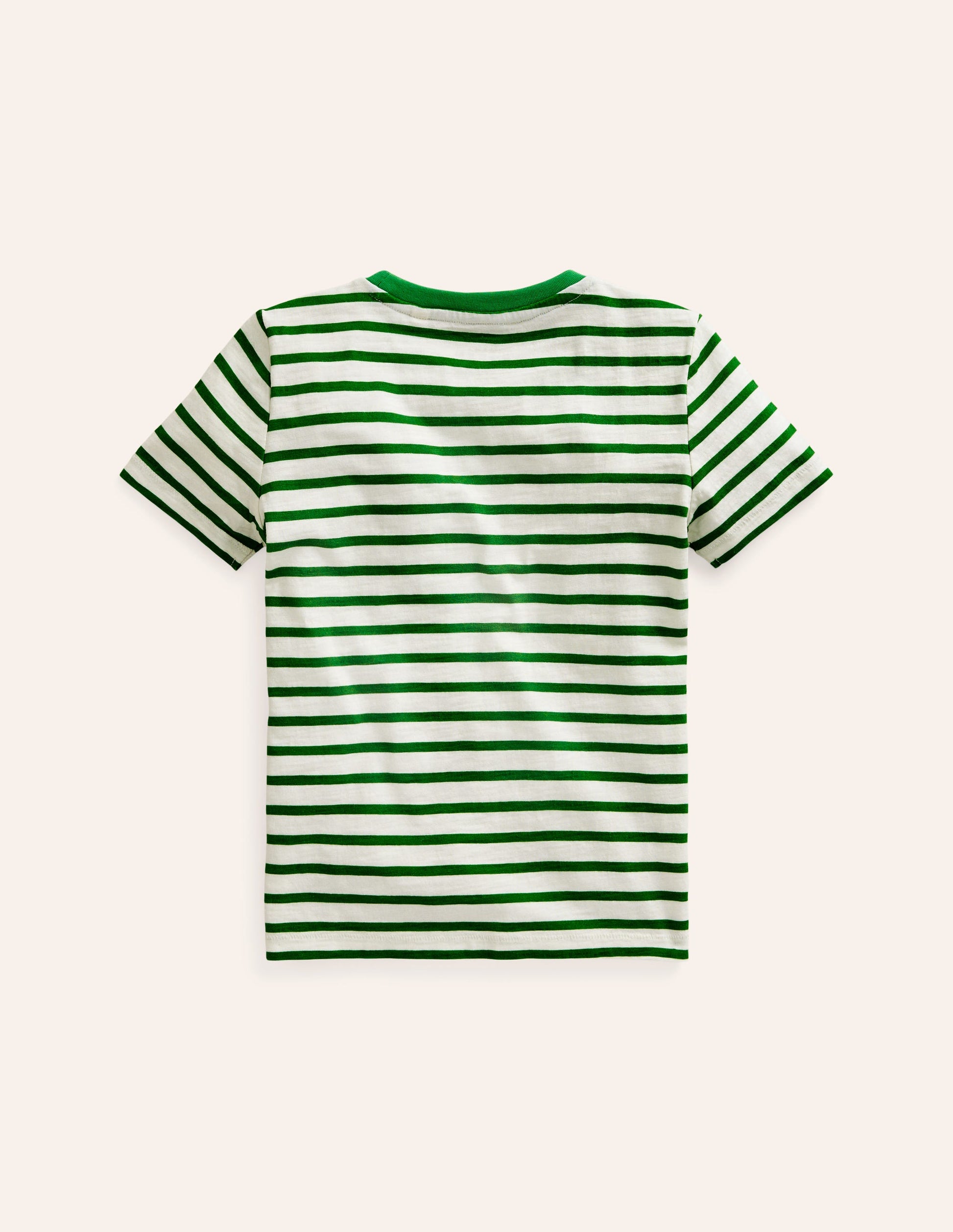 T-Shirt aus Flammgarn mit Regenbogen-Streifen-Highland-Grün Bunt Streifen-2