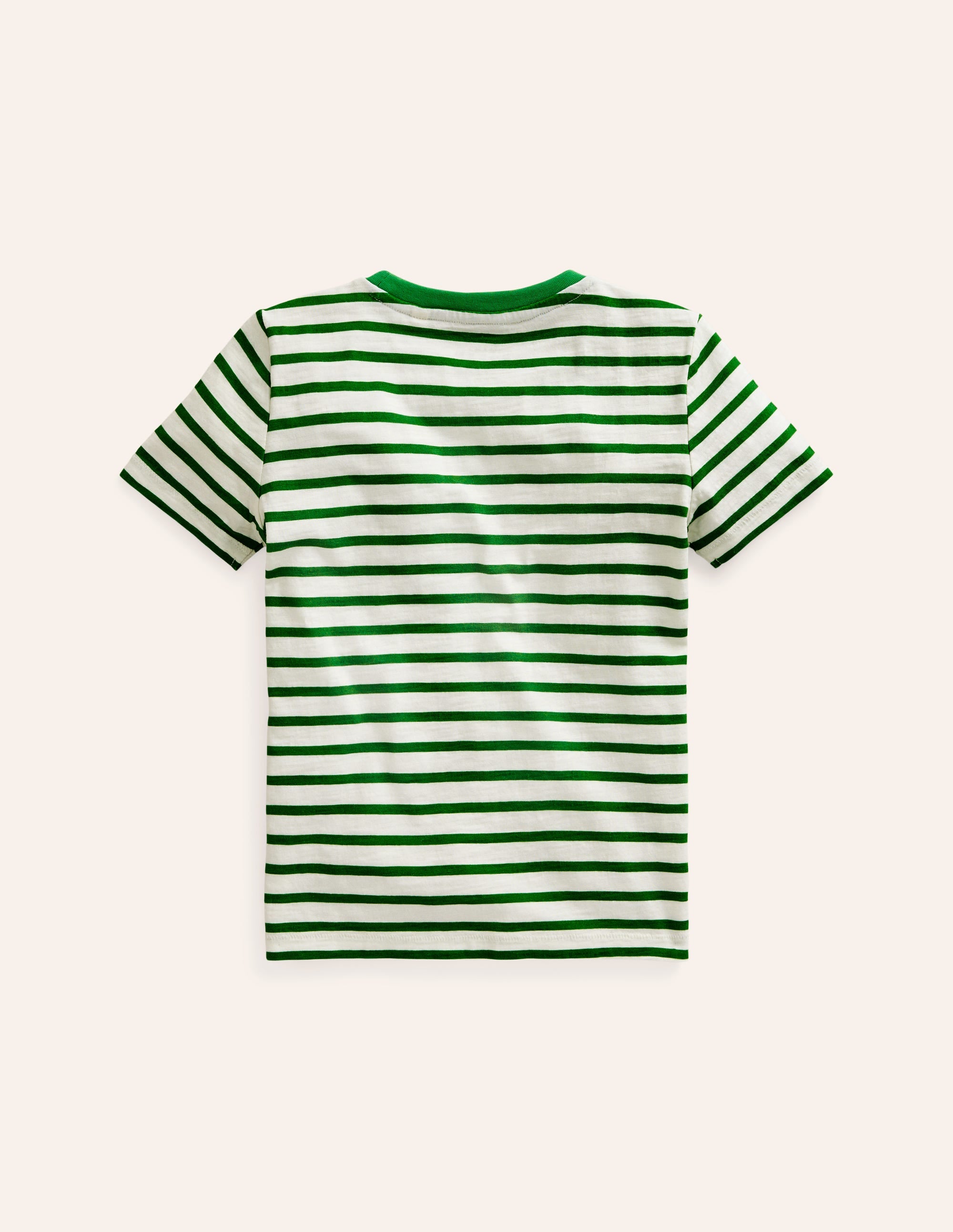 T-Shirt aus Flammgarn mit Regenbogen-Streifen-Highland-Grün Bunt Streifen - Image 2
