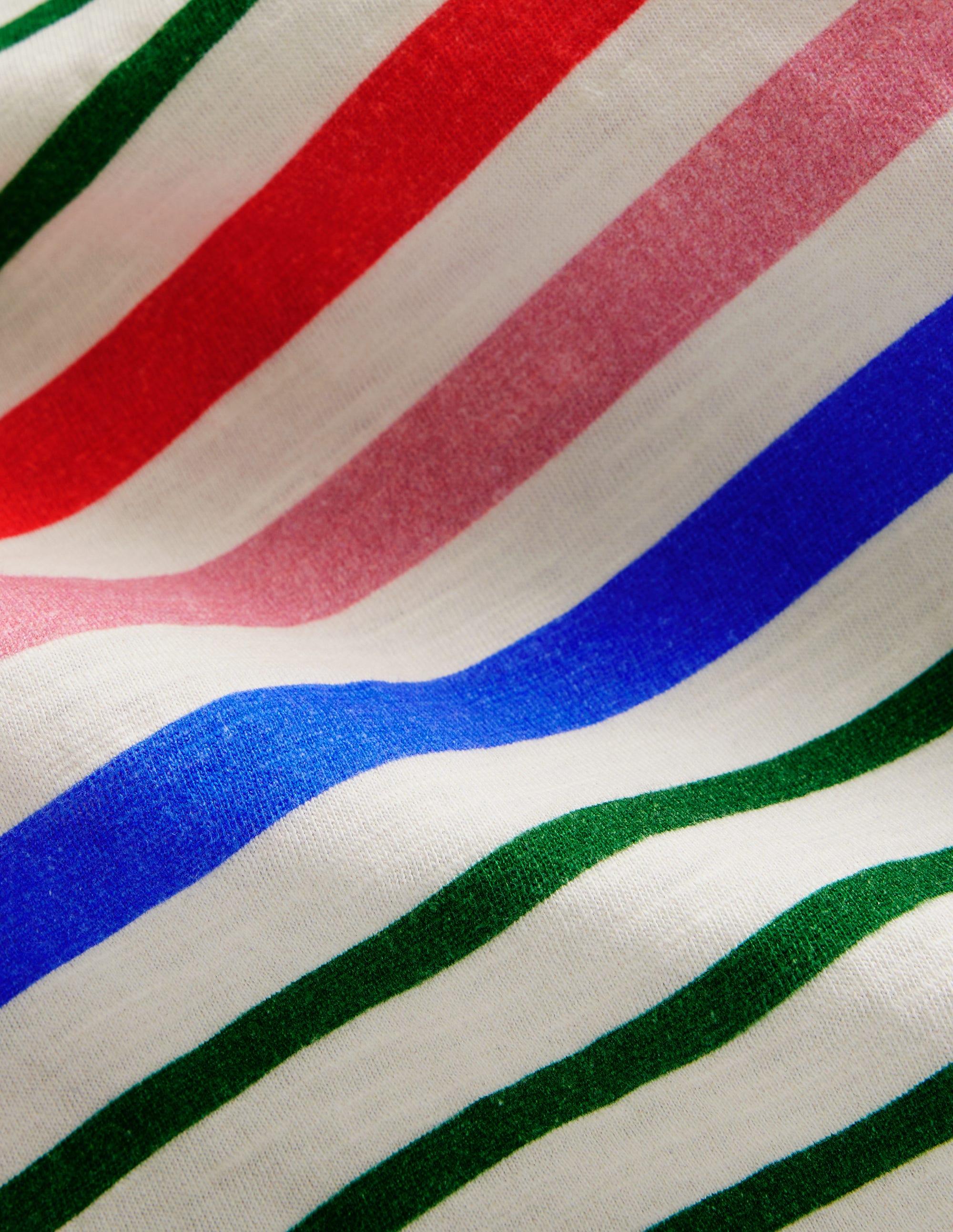 T-Shirt aus Flammgarn mit Regenbogen-Streifen-Highland-Grün Bunt Streifen - Image 3
