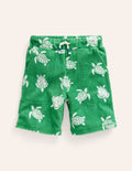 Short en éponge-Vert petit pois