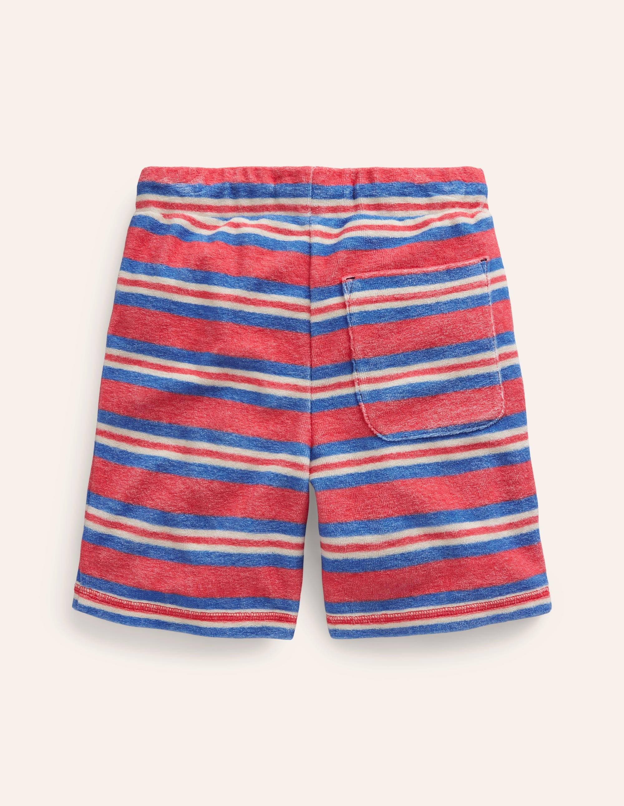 Frottee-Shorts-Marmeladenrot/ Cabana-Blau Streifen - Image 2