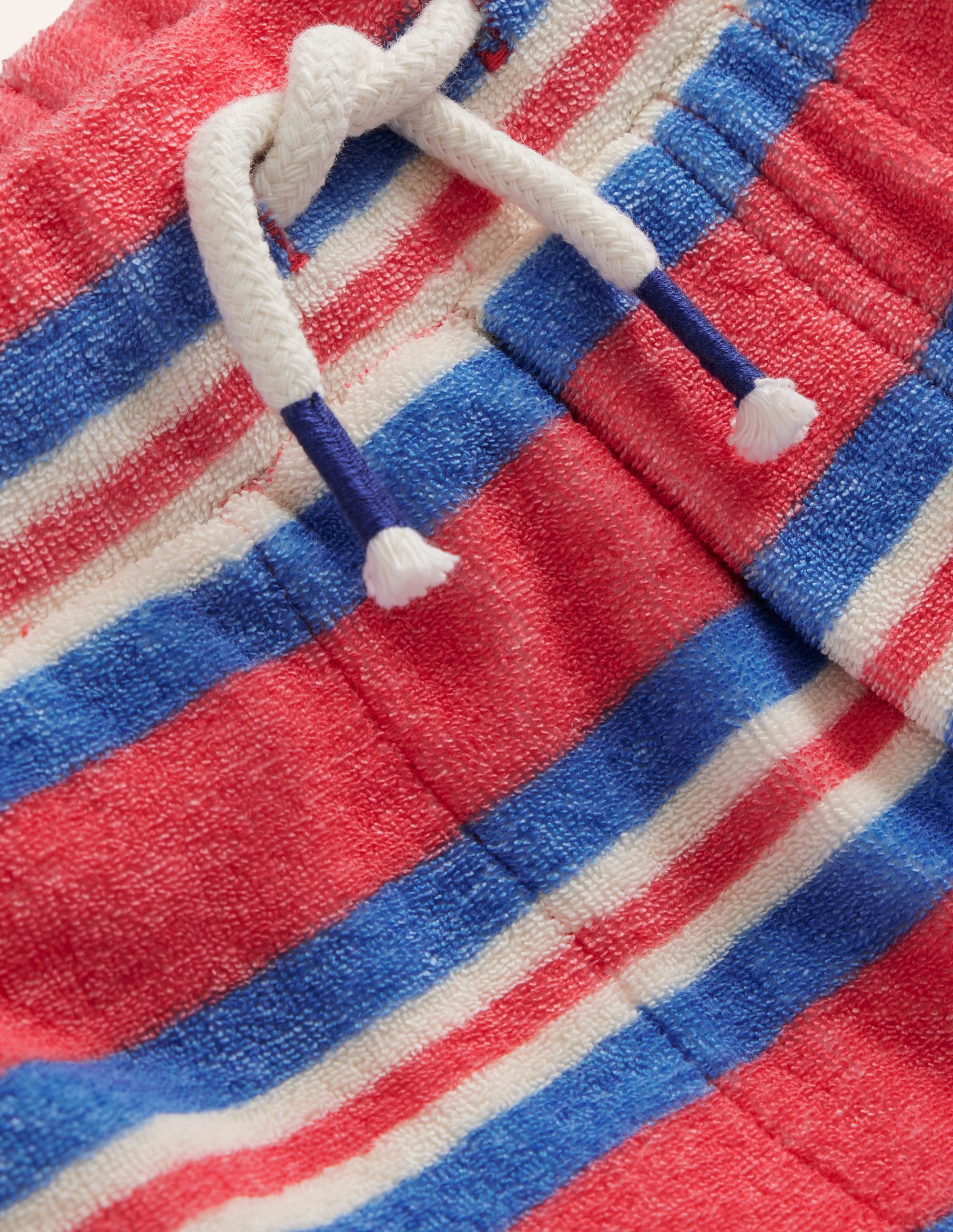 Frottee-Shorts-Marmeladenrot/ Cabana-Blau Streifen - Image 3