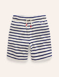 Frottee-Shorts mit Haifisch-Griechisches Blau/ Naturweiß Streifen