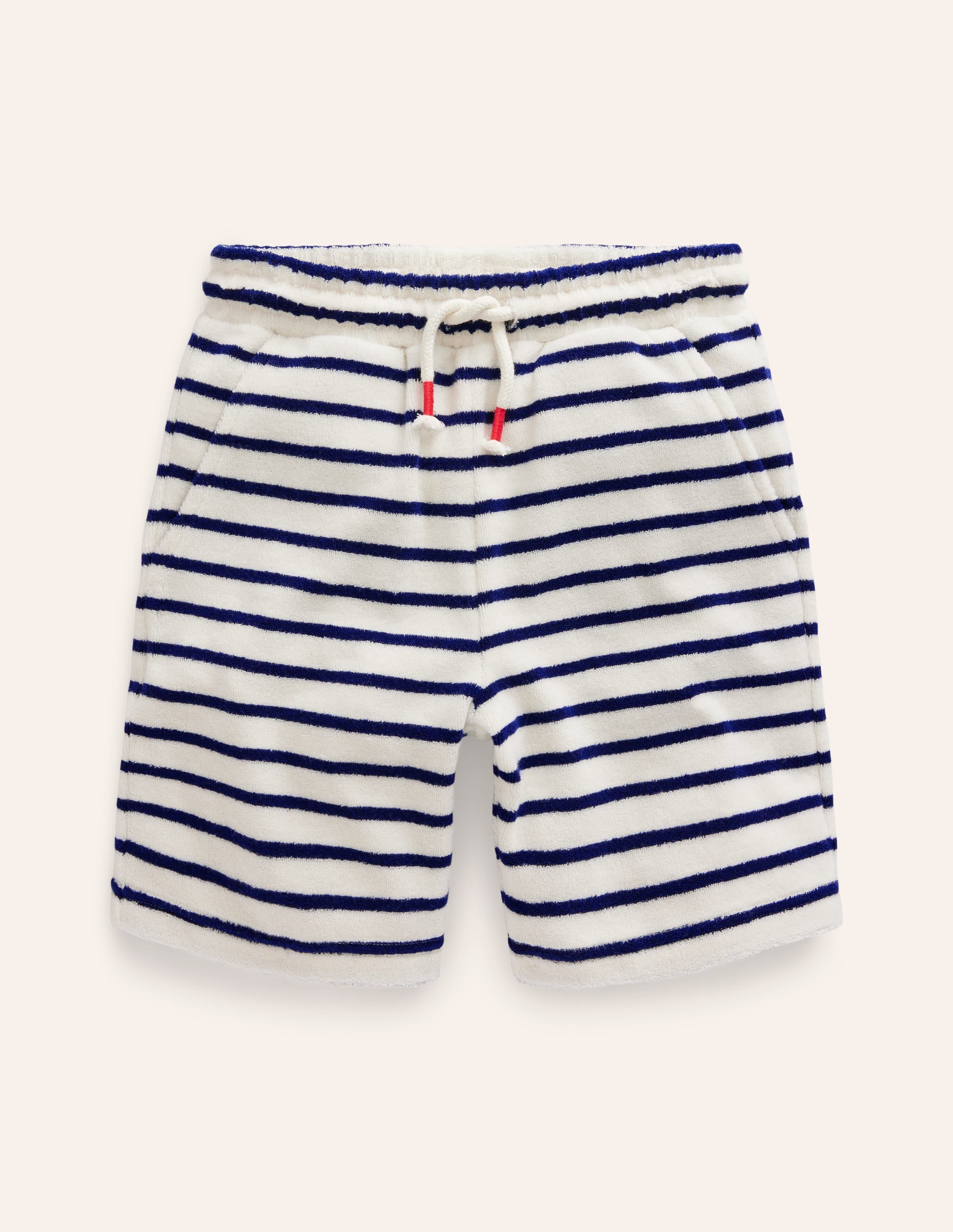 Frottee-Shorts mit Haifisch-Griechisches Blau/ Naturweiß Streifen - Image 1