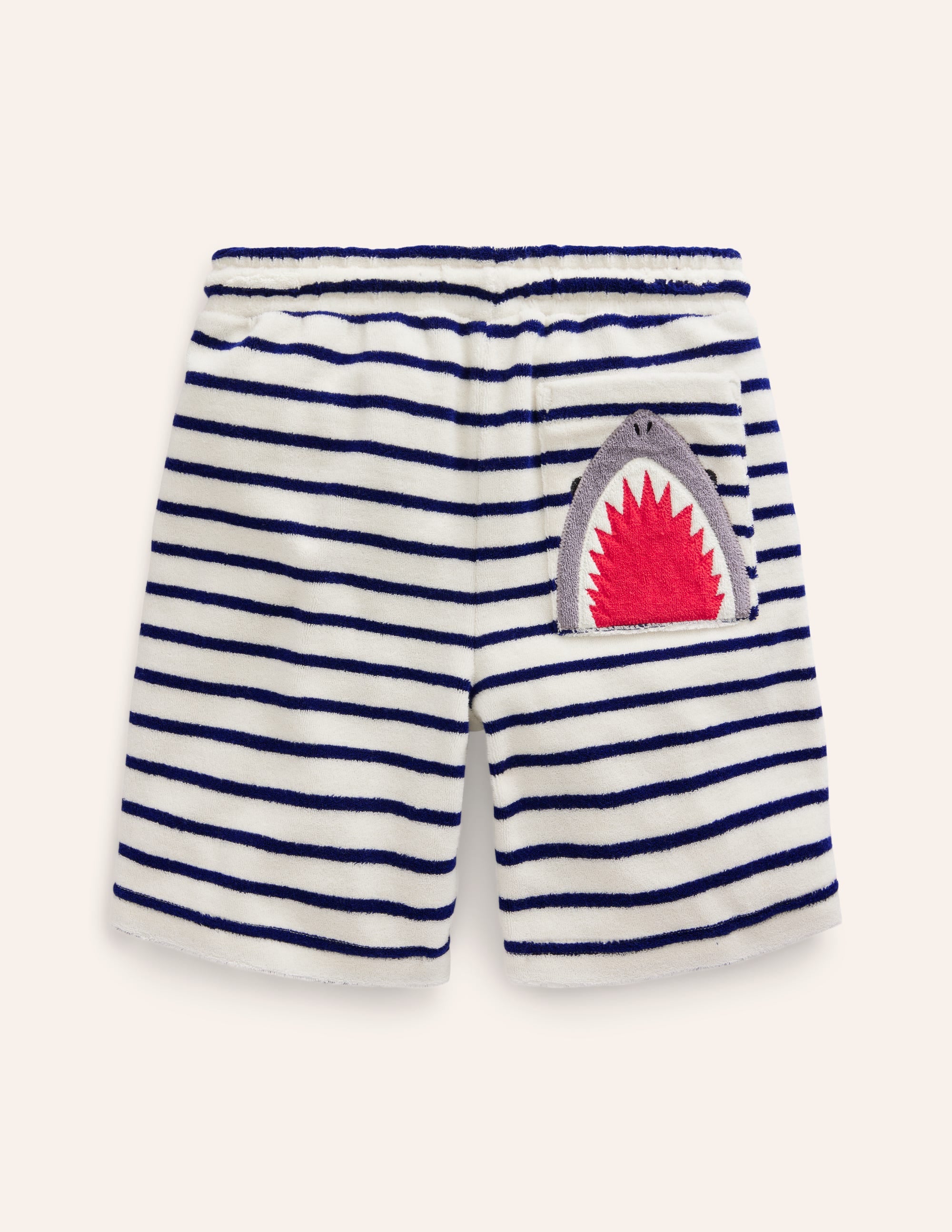 Frottee-Shorts mit Haifisch-Griechisches Blau/ Naturweiß Streifen - Image 2