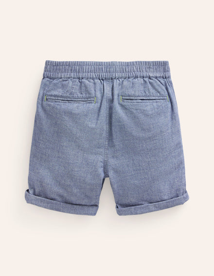 Schicke Shorts mit Umschlag-Dunkles Chambray