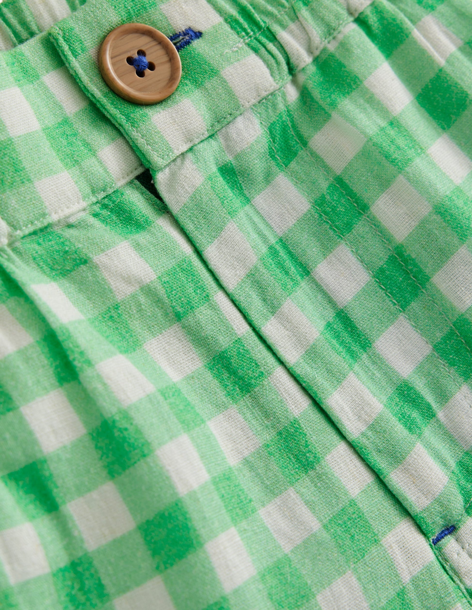 Schicke Shorts mit Umschlag-Erbsengrün Vichykaro-5